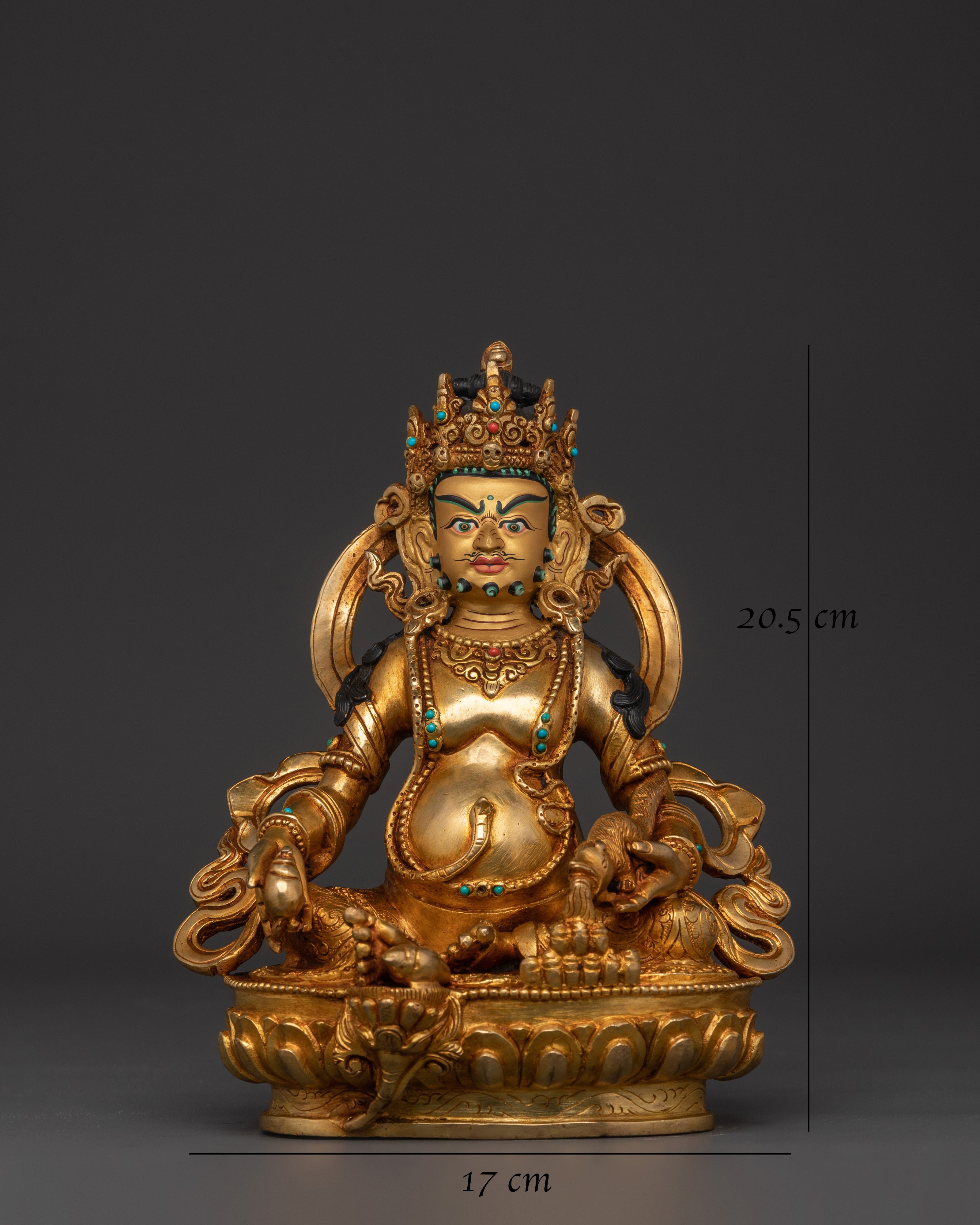 Handcrafted Dzambala Protector Deity Statue for Wealth and Protection