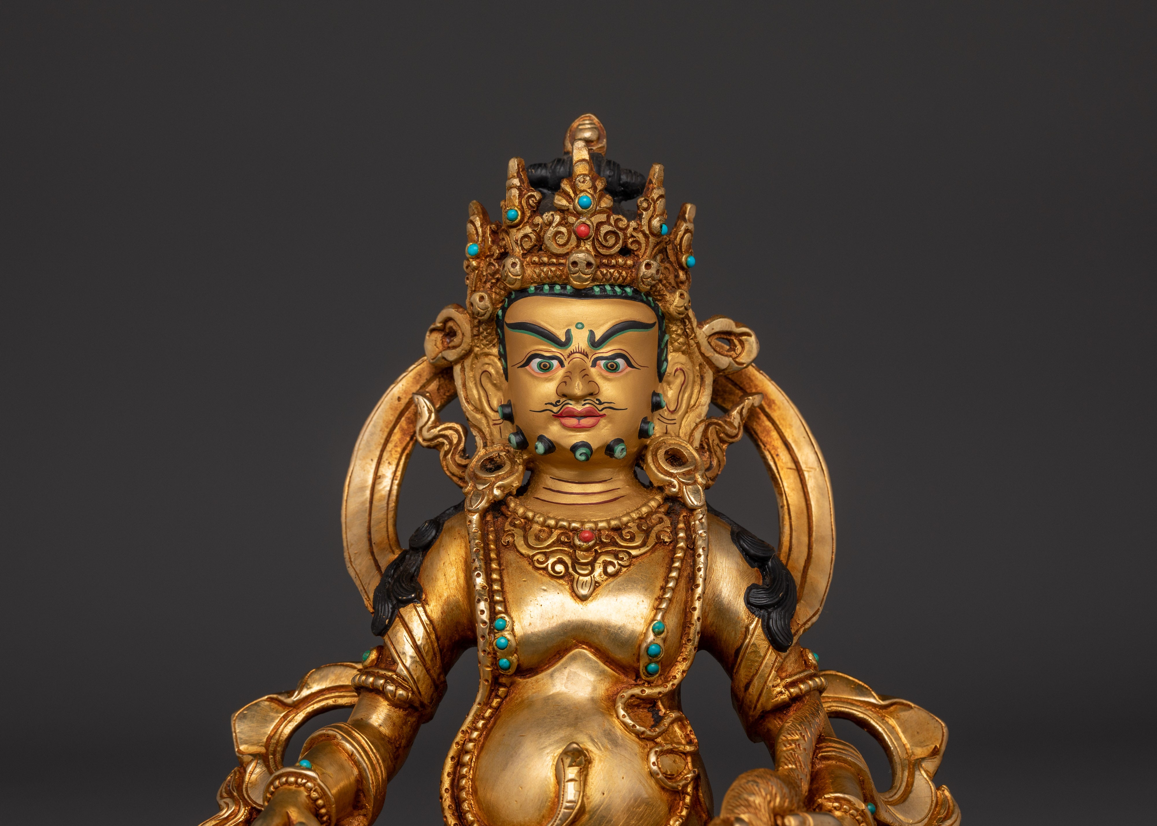 Handcrafted Dzambala Protector Deity Statue for Wealth and Protection