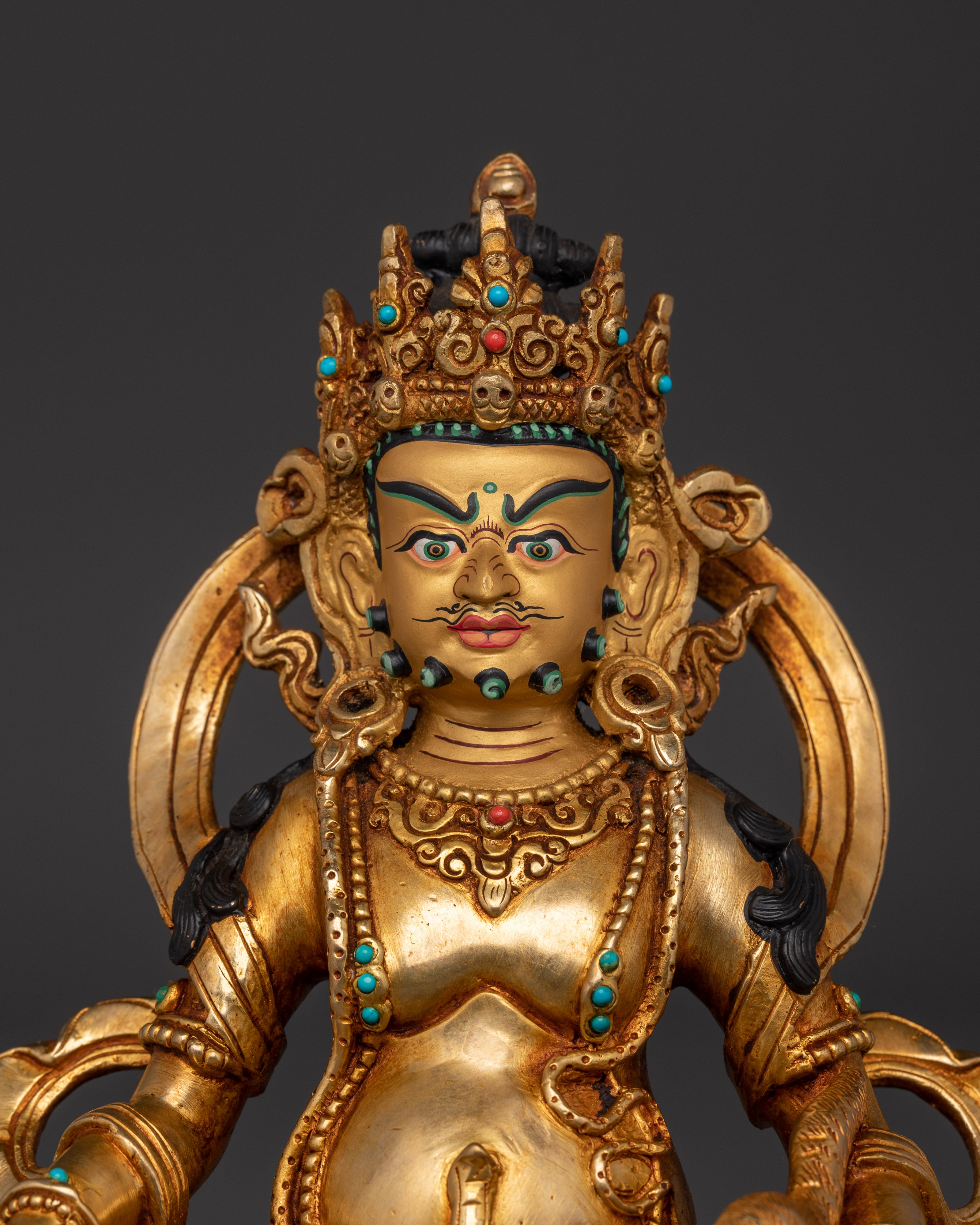 Handcrafted Dzambala Protector Deity Statue for Wealth and Protection