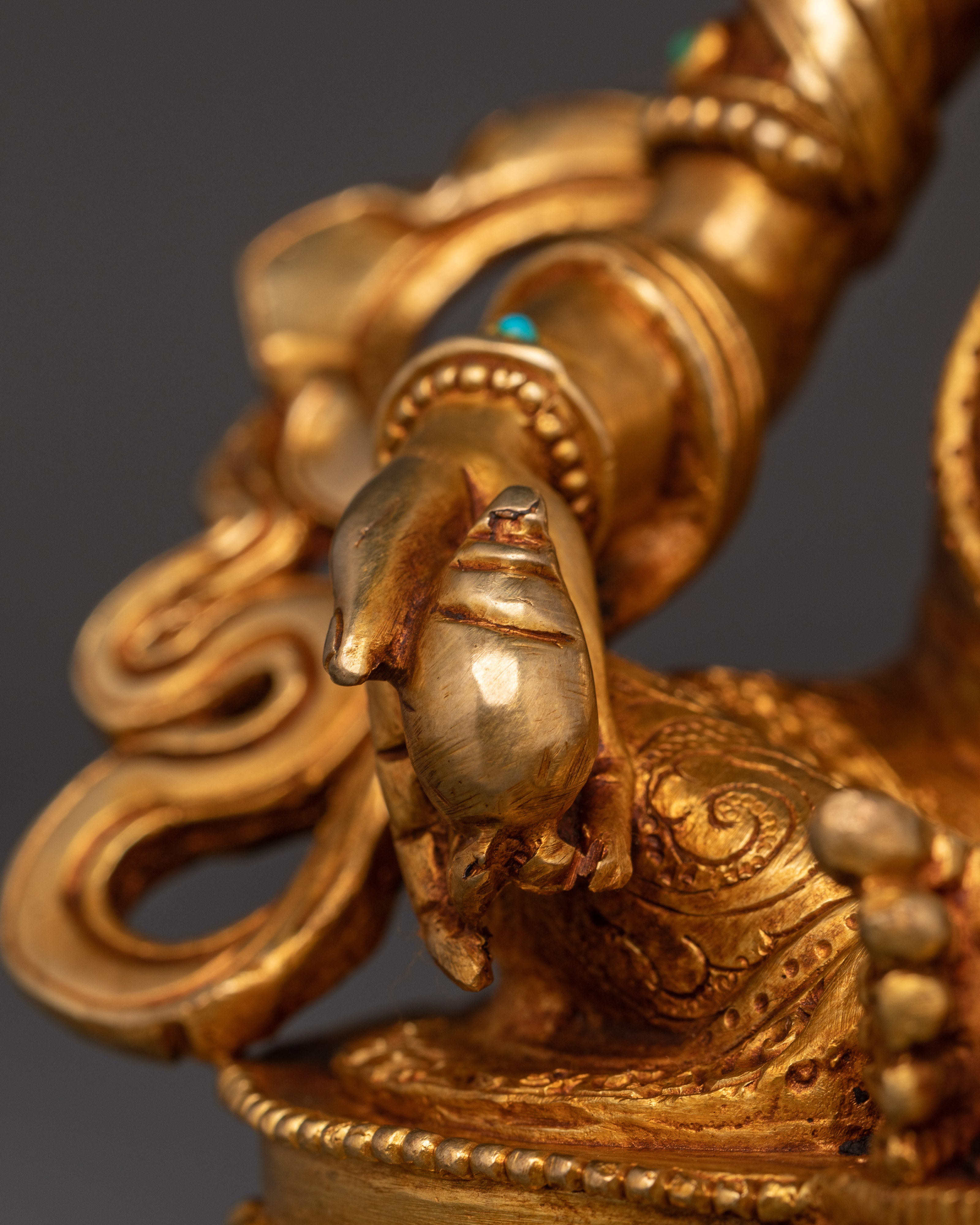 Handcrafted Dzambala Protector Deity Statue for Wealth and Protection