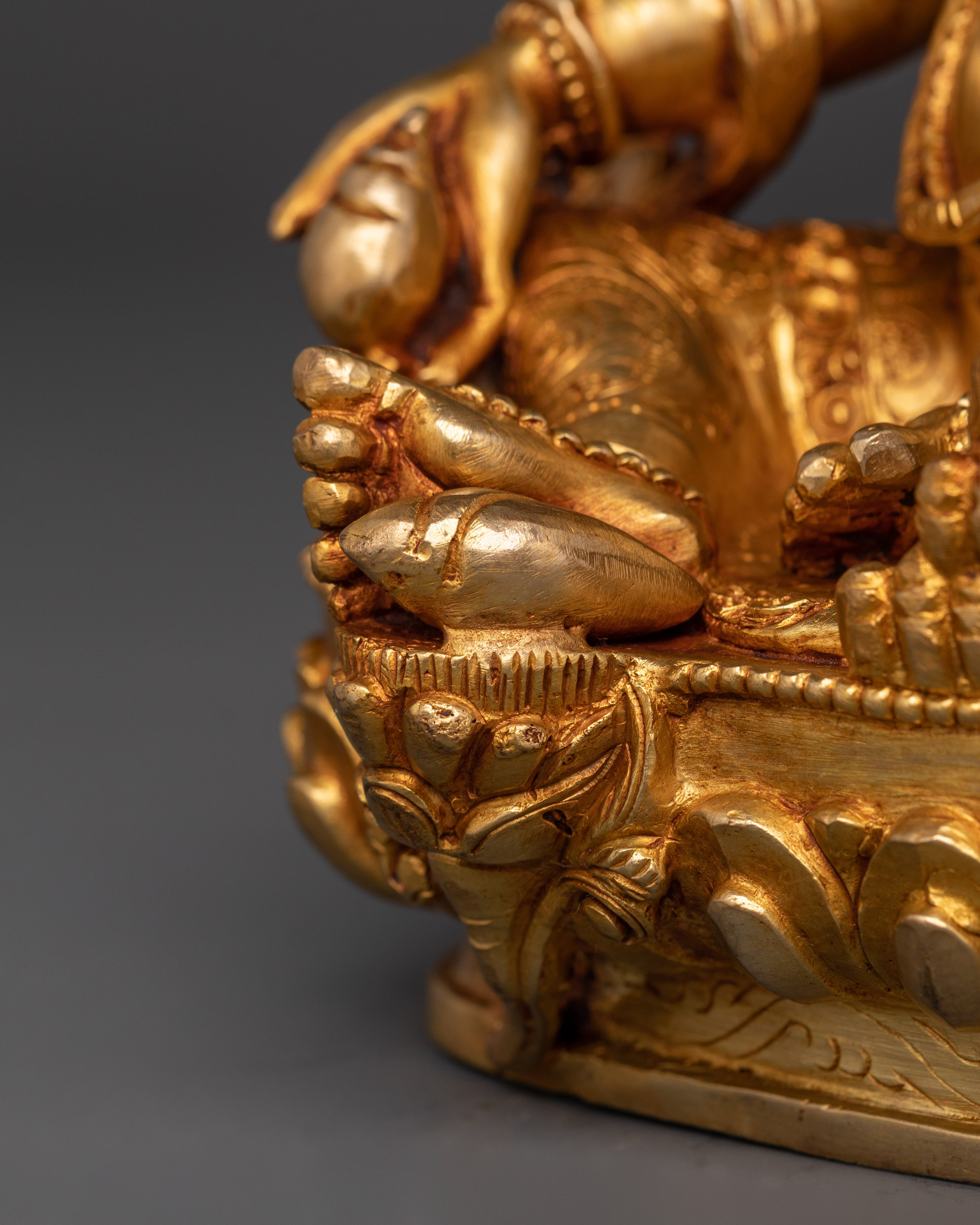 Handcrafted Dzambala Protector Deity Statue for Wealth and Protection