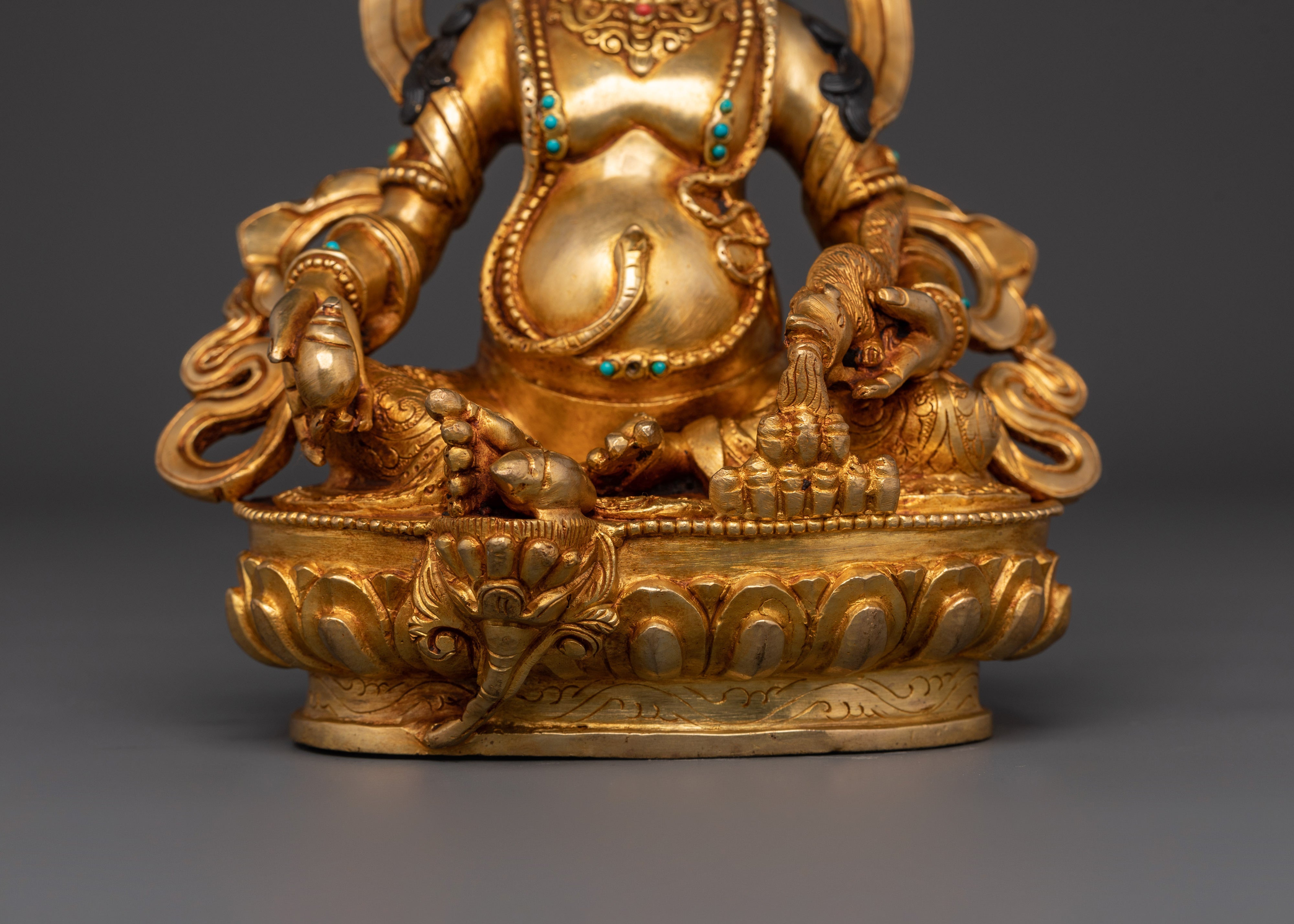 Handcrafted Dzambala Protector Deity Statue for Wealth and Protection