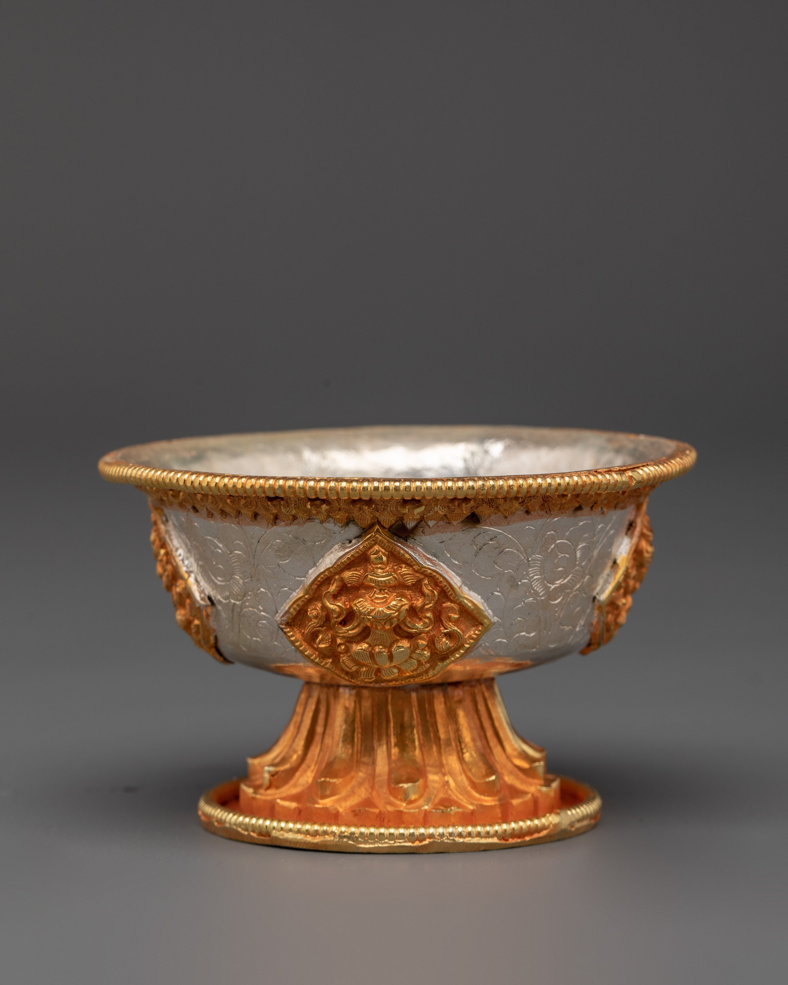 Gold Plated Offering Bowl Set | Buddhist Ritual Cups