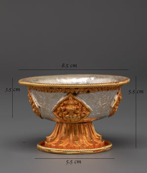 Gold Plated Offering Bowl Set | Buddhist Ritual Cups
