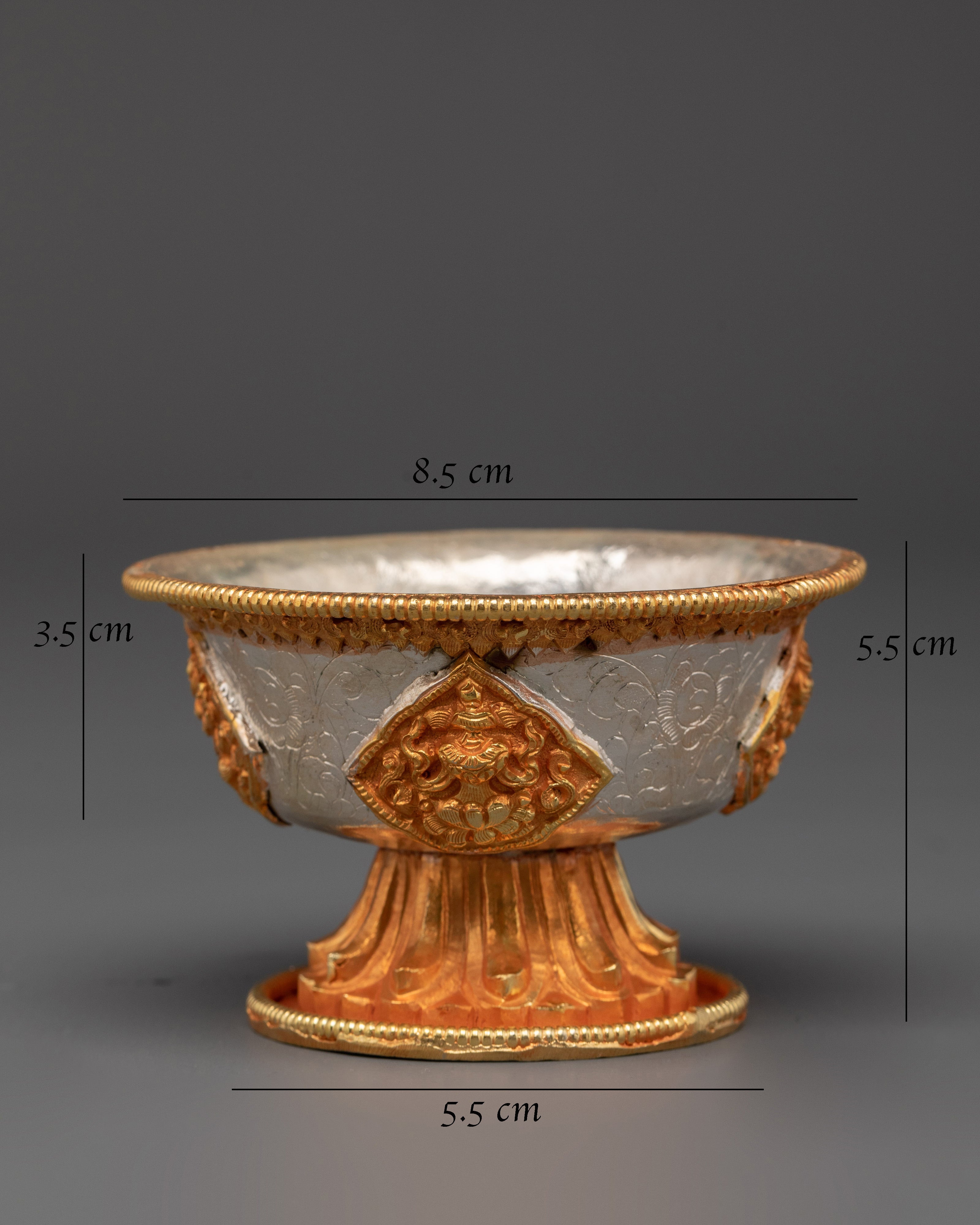 Gold Plated Offering Bowl Set | Buddhist Ritual Cups