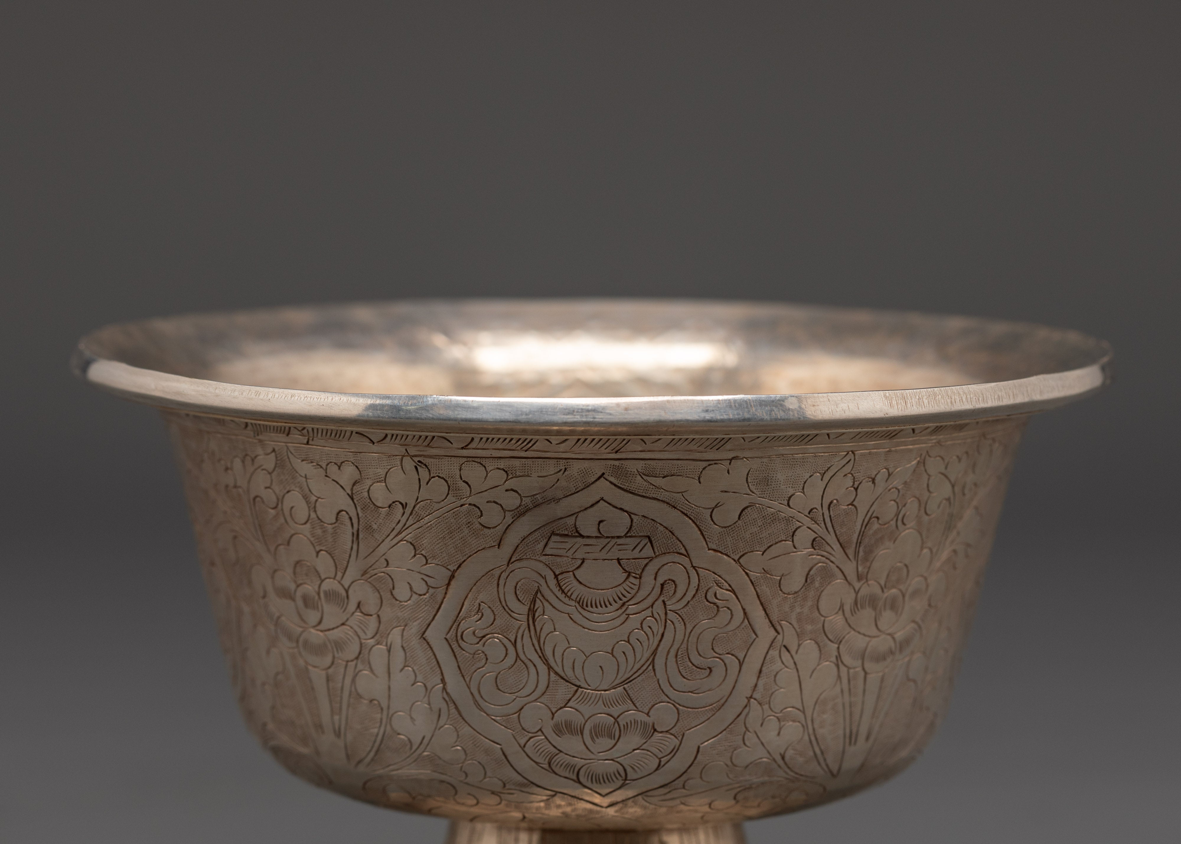 Spiritual Offering Bowl Set | Silver-Plated Copper Bowls 9cm Height