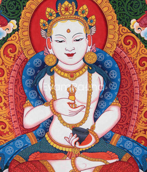 Newari Pauba Art Print For The Practice Of Vajrasattva Mantra | Om Vajrasattva Hum Mantra Practice Art Print