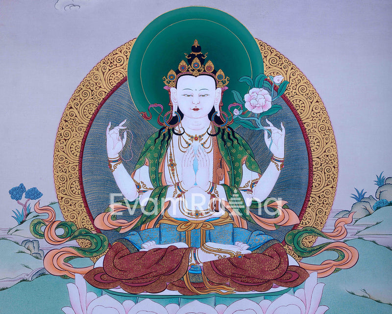 Unique Thangka of Chenresig