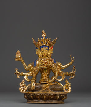 Buddhist Deity Namgyalma Copper Statue 