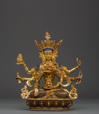 Buddhist Deity Namgyalma Copper Statue 