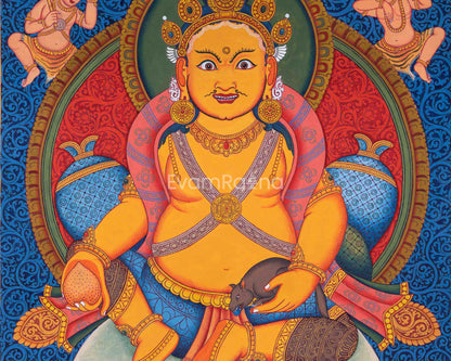 High-Quality Giclee Canvas Art For Jambhala Practice | Traditional Deity Of Weatlh & Prosperity