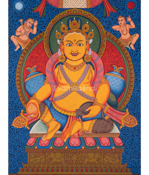 High-Quality Giclee Canvas Art For Jambhala Practice | Traditional Deity Of Weatlh & Prosperity