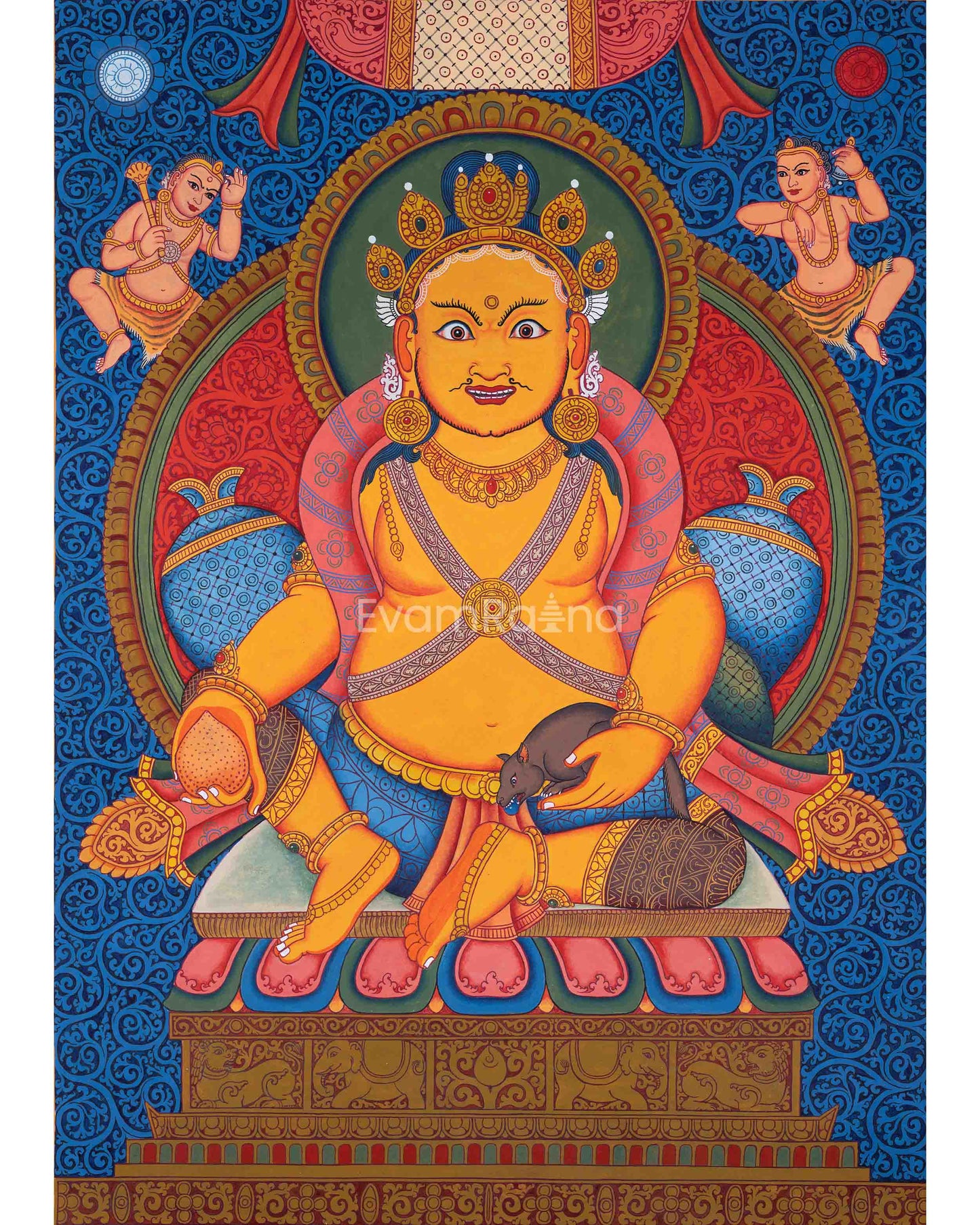 High-Quality Giclee Canvas Art For Jambhala Practice | Traditional Deity Of Weatlh & Prosperity