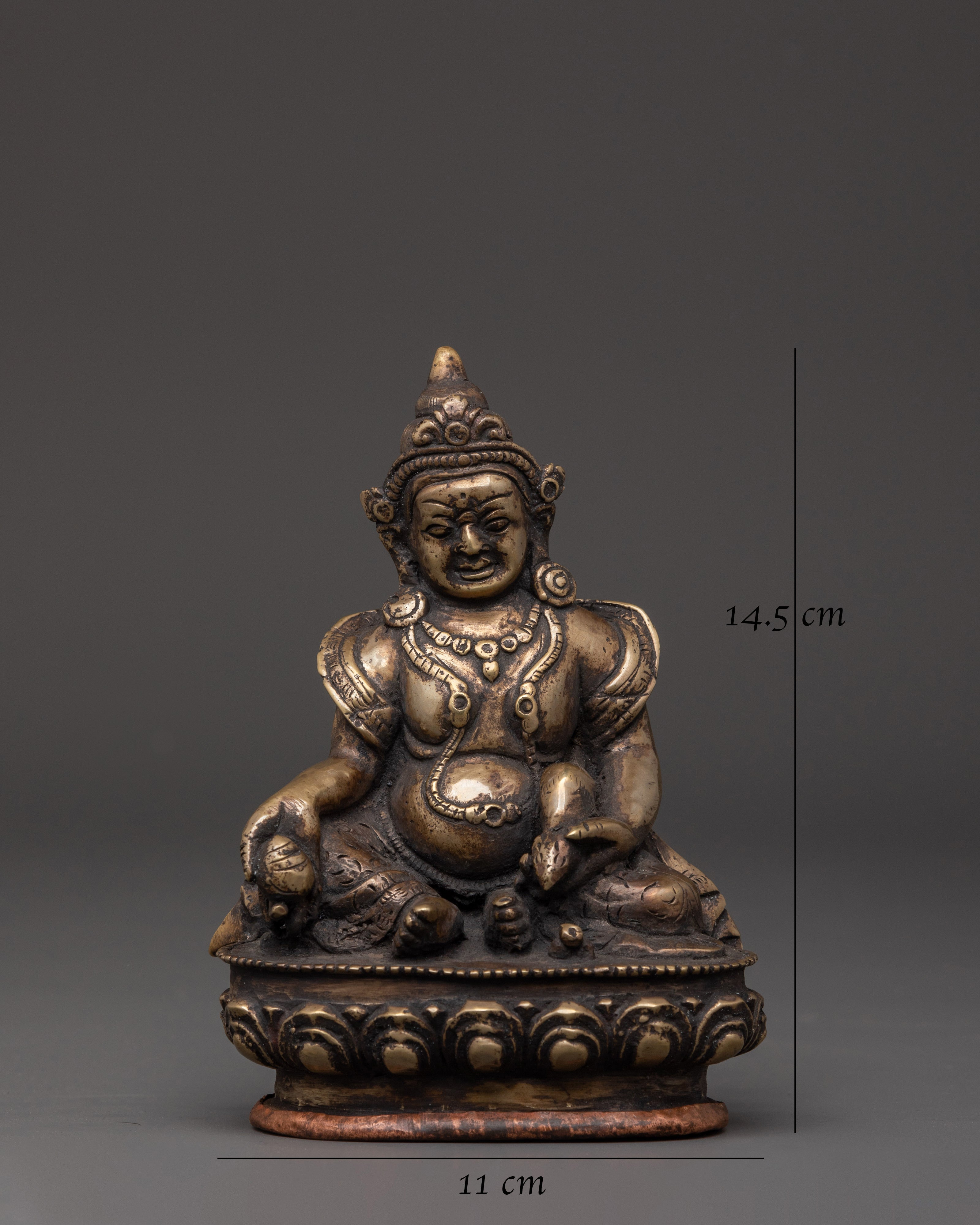 Dzambhala Wealth Deity Bronze Statue | Perfect for Home Altars and Prosperity Rituals