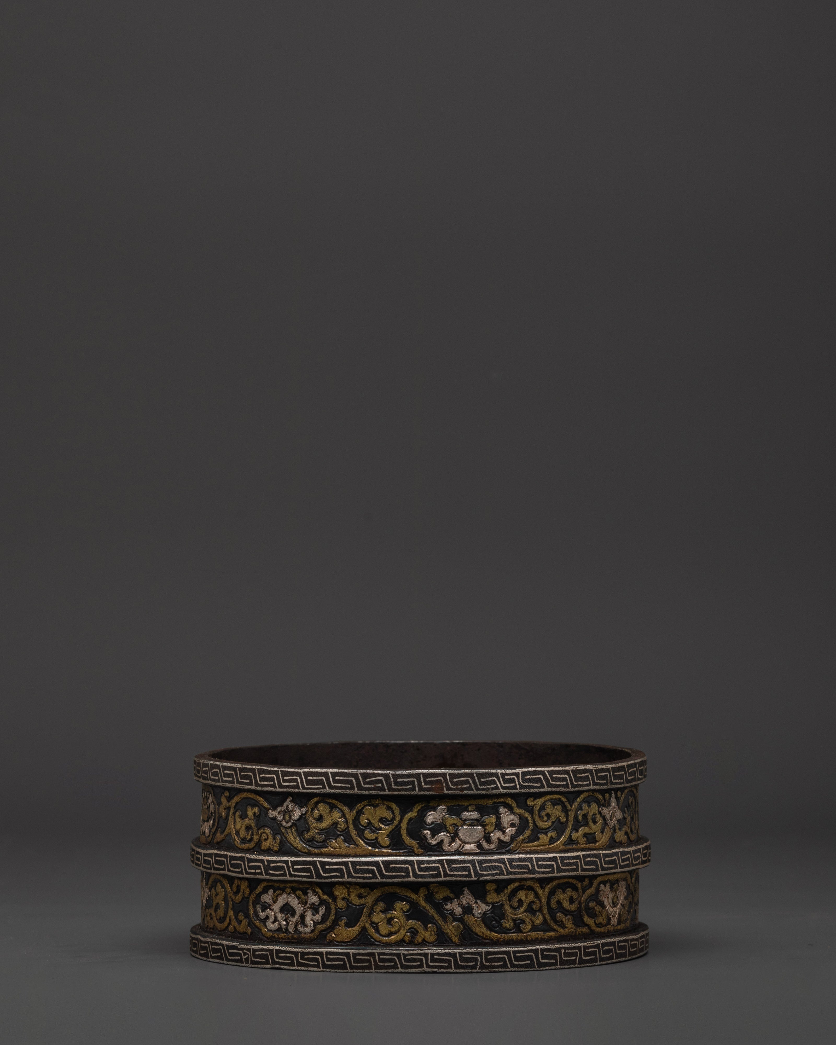 Tibetan Handcrafted Decorative Box | Iron Silver Inlaid Storage Container