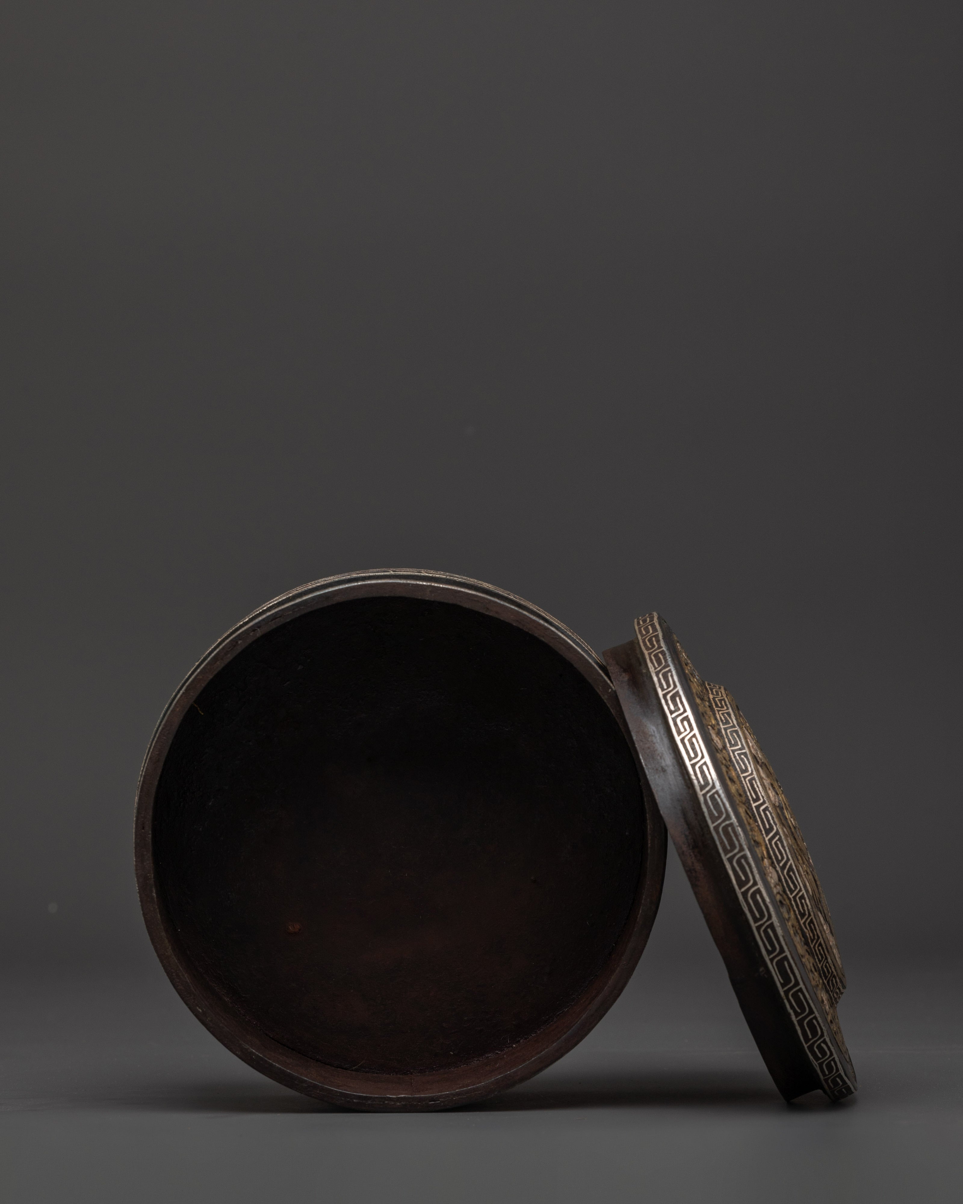 Tibetan Handcrafted Decorative Box | Iron Silver Inlaid Storage Container