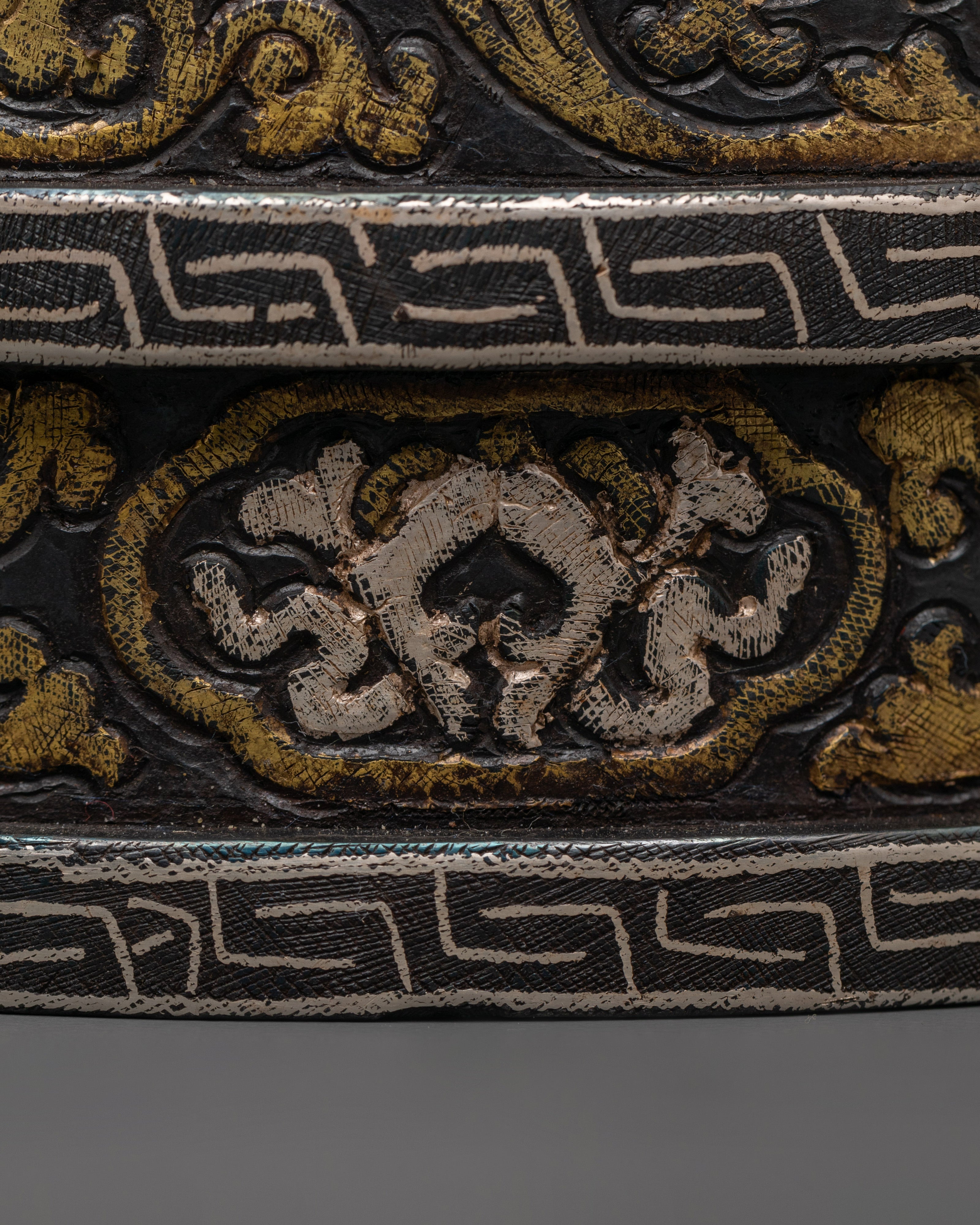 Tibetan Handcrafted Decorative Box | Iron Silver Inlaid Storage Container