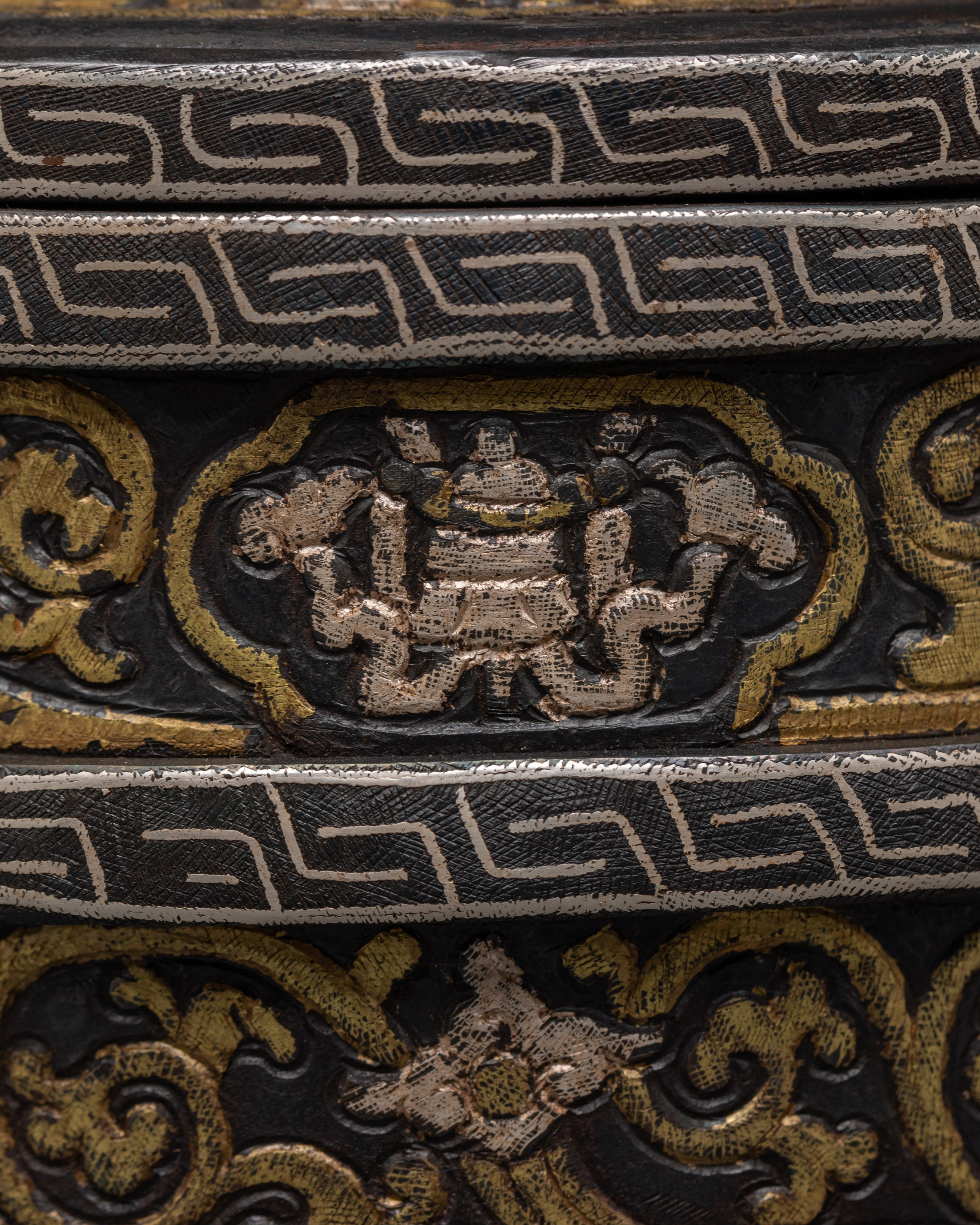 Tibetan Handcrafted Decorative Box | Iron Silver Inlaid Storage Container