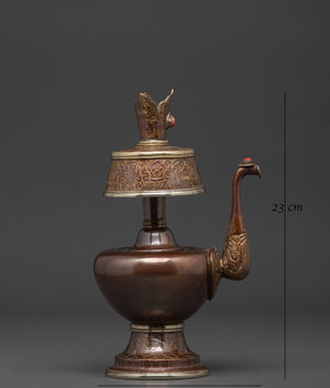 Buddhist Sacred Bhumba Set | Oxidized Copper Tibetan Ritual Water Offering Set