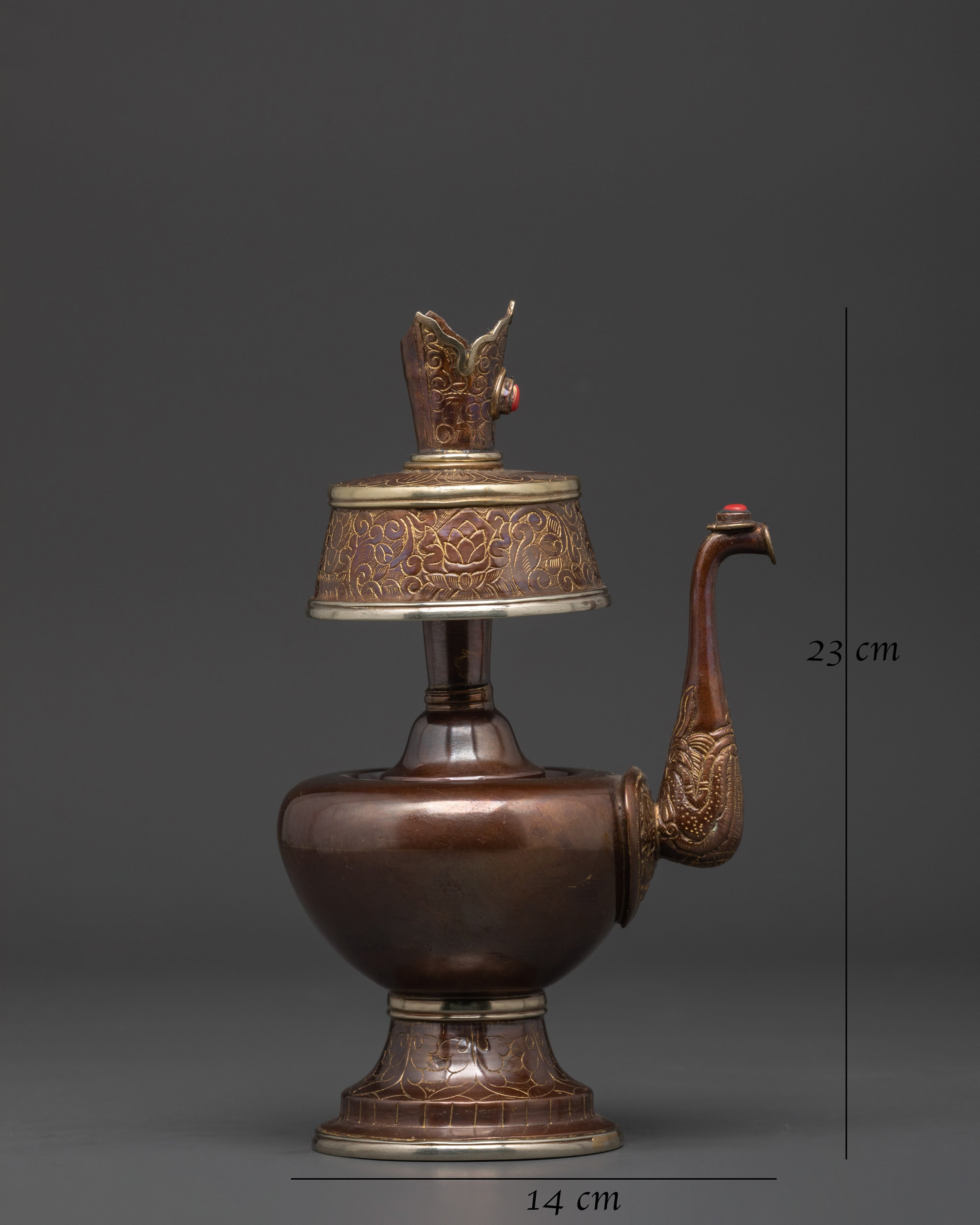 Buddhist Sacred Bhumba Set | Oxidized Copper Tibetan Ritual Water Offering Set