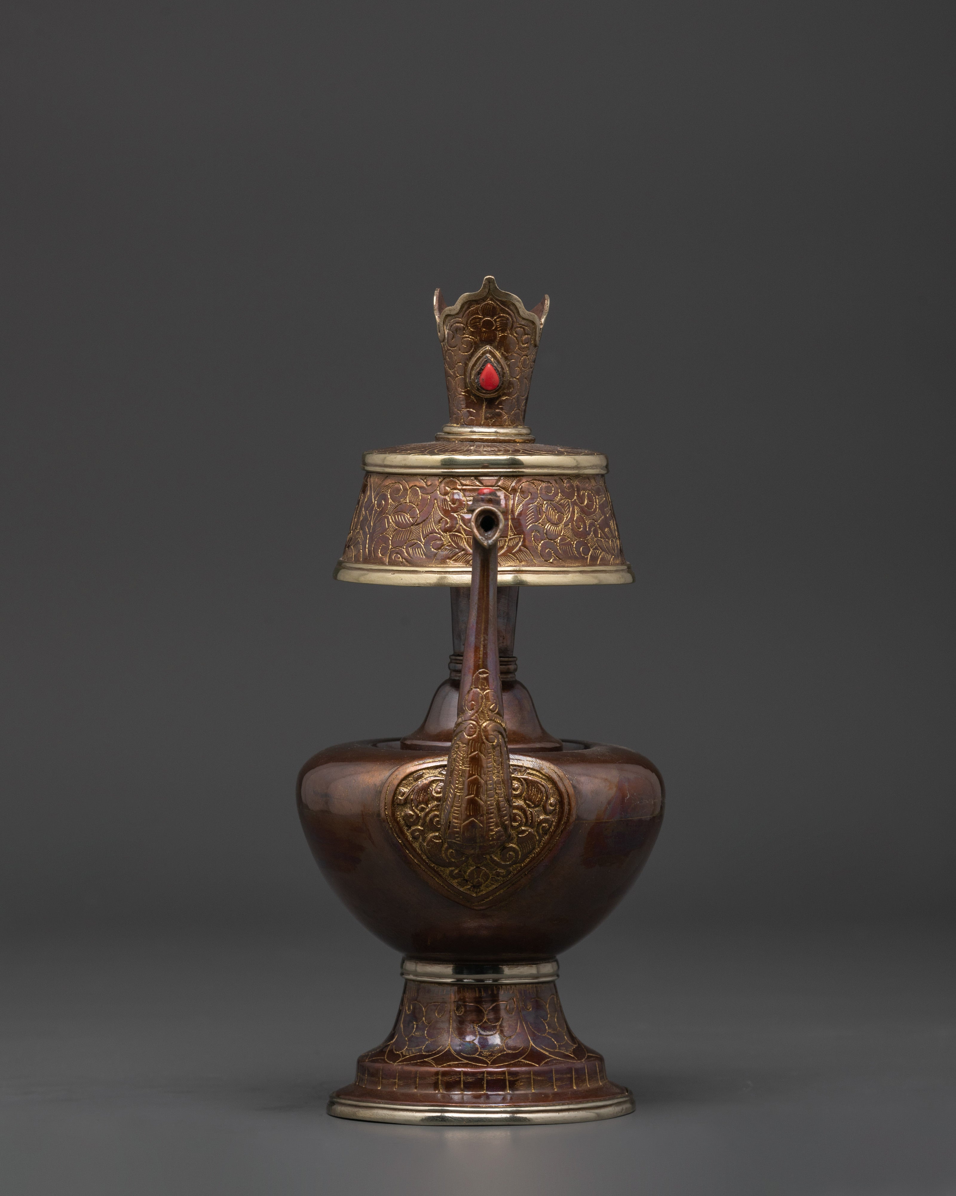 Buddhist Sacred Bhumba Set | Oxidized Copper Tibetan Ritual Water Offering Set