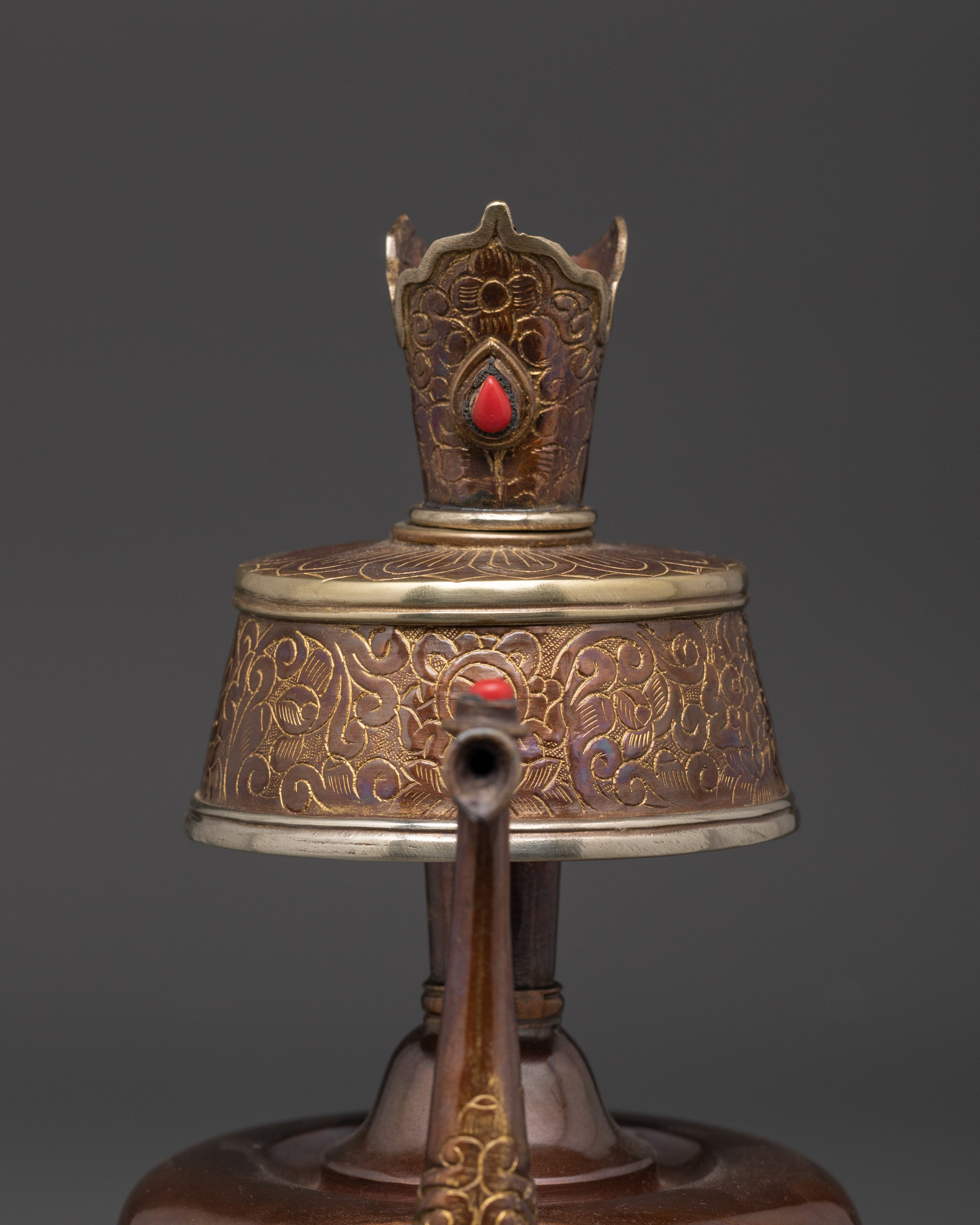Buddhist Sacred Bhumba Set | Oxidized Copper Tibetan Ritual Water Offering Set