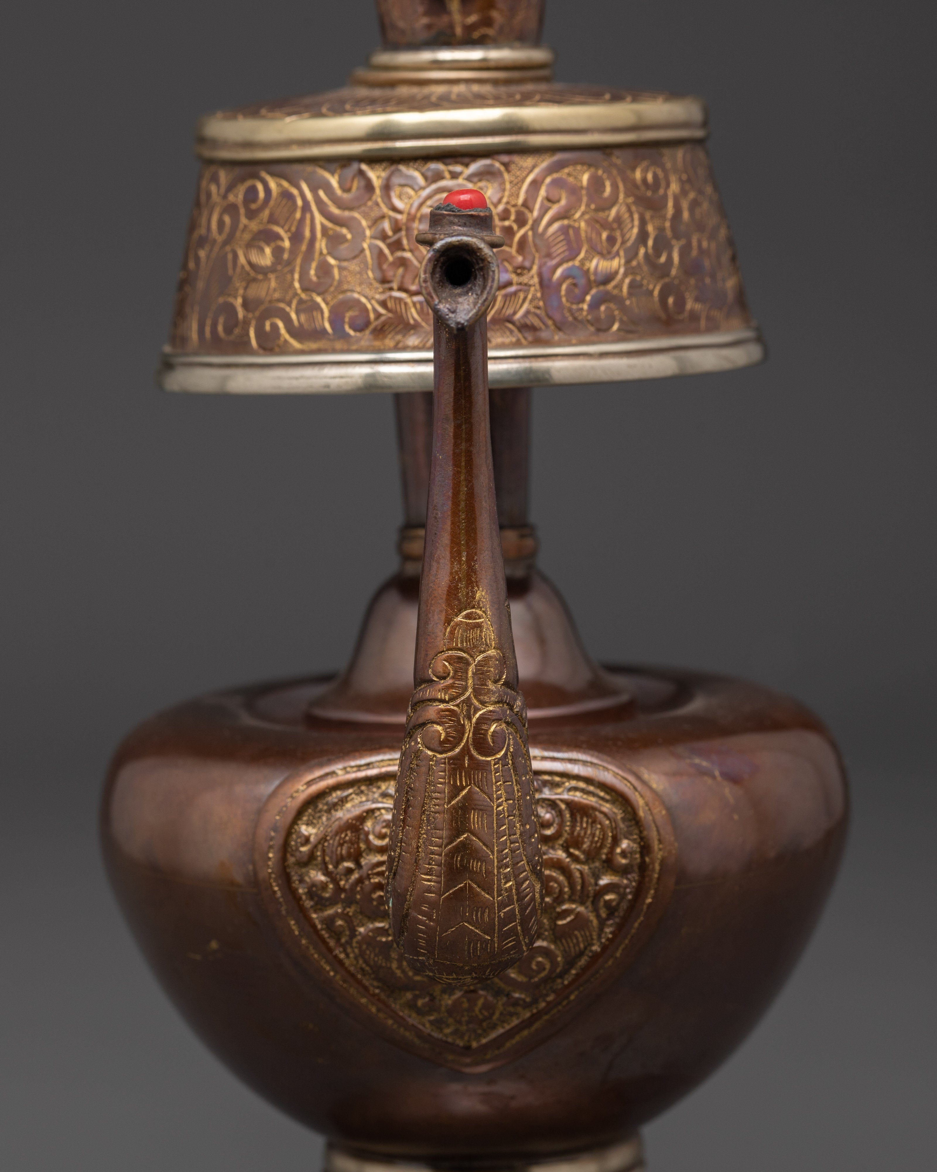 Buddhist Sacred Bhumba Set | Oxidized Copper Tibetan Ritual Water Offering Set