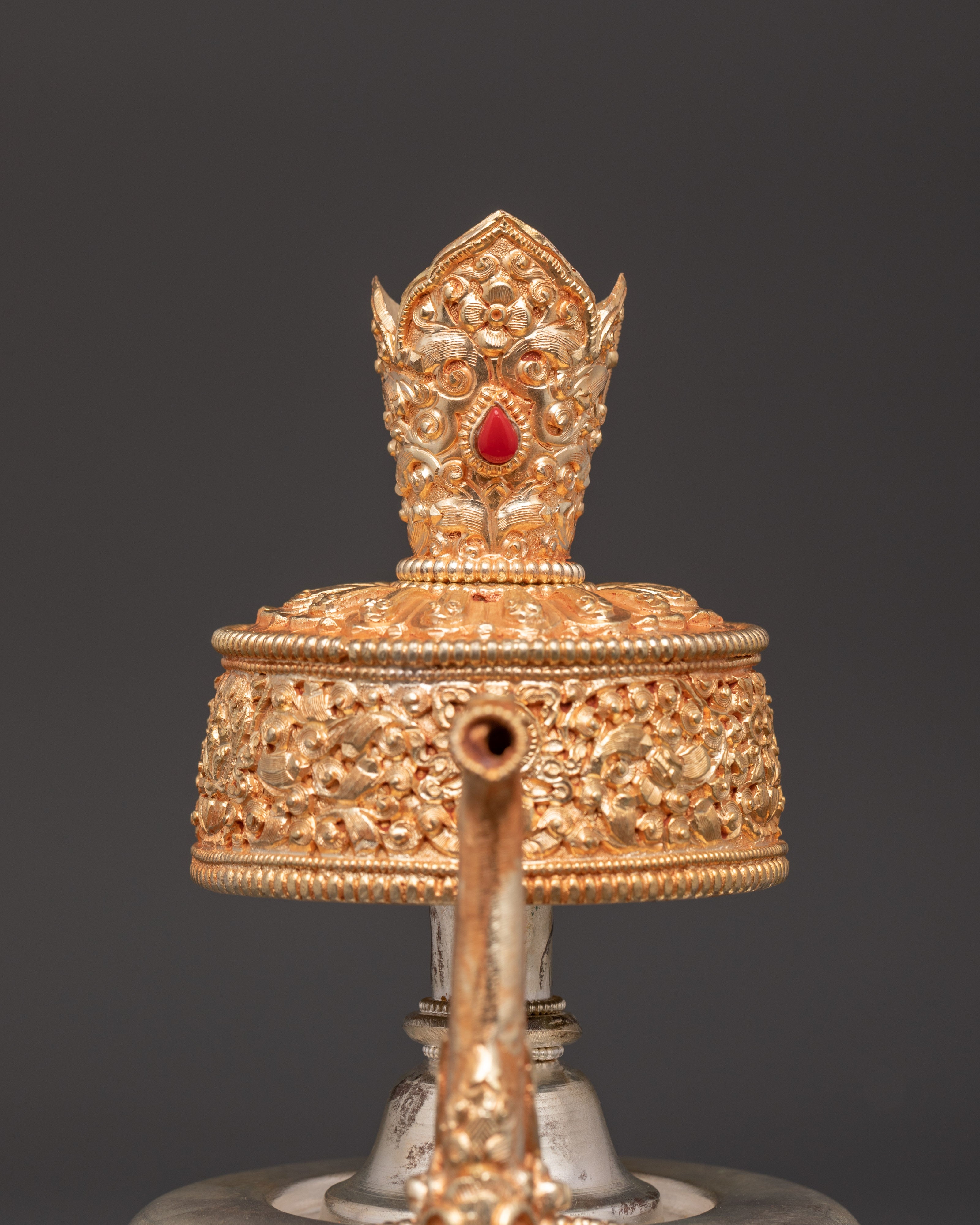 Electro Gold & Silver Plated Bhumba Set | Tibetan Copper Ritual Offering Vessels