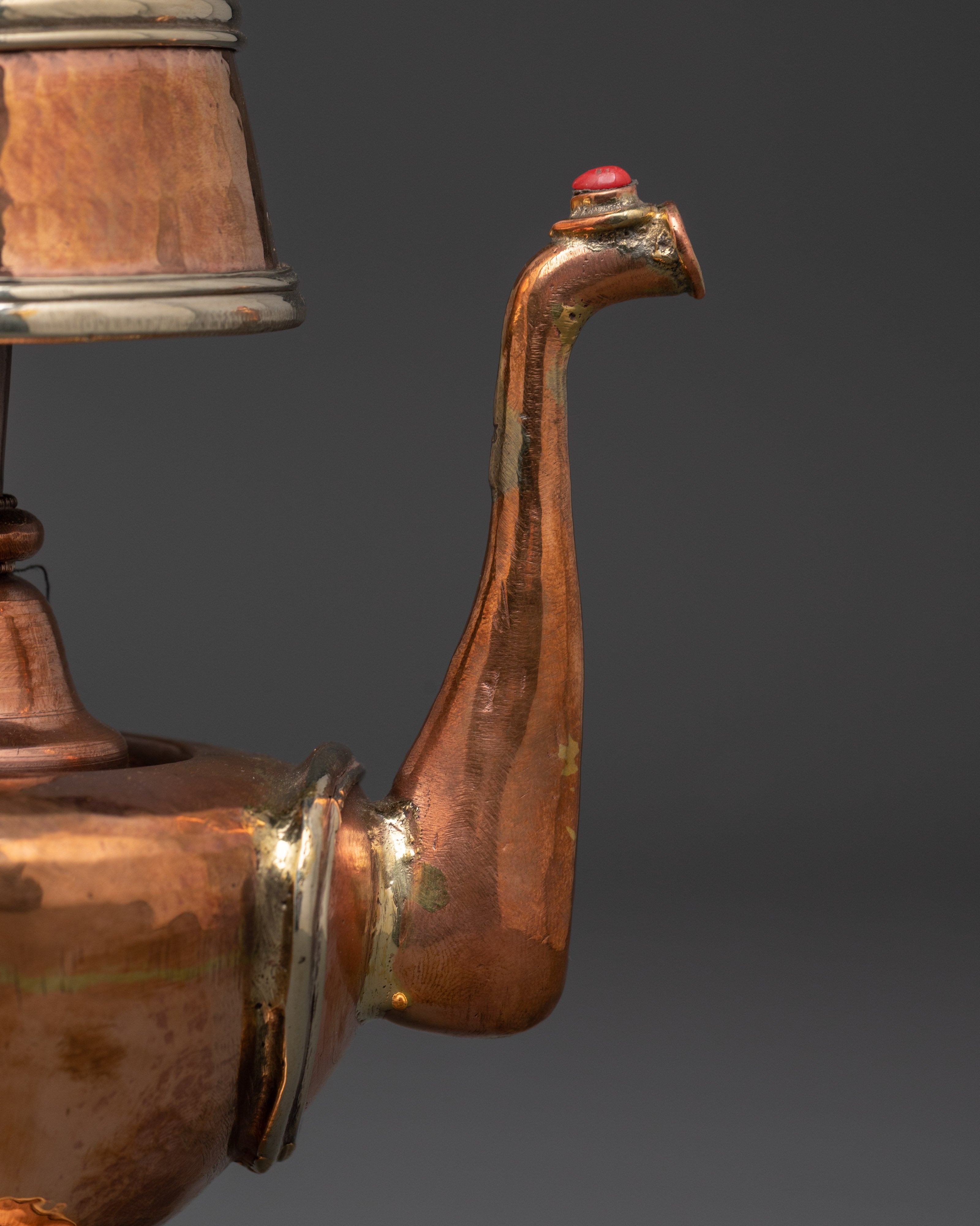 Copper Bumpa Set with Bird-Form Spouts | Tibetan Ritual Water Vessels