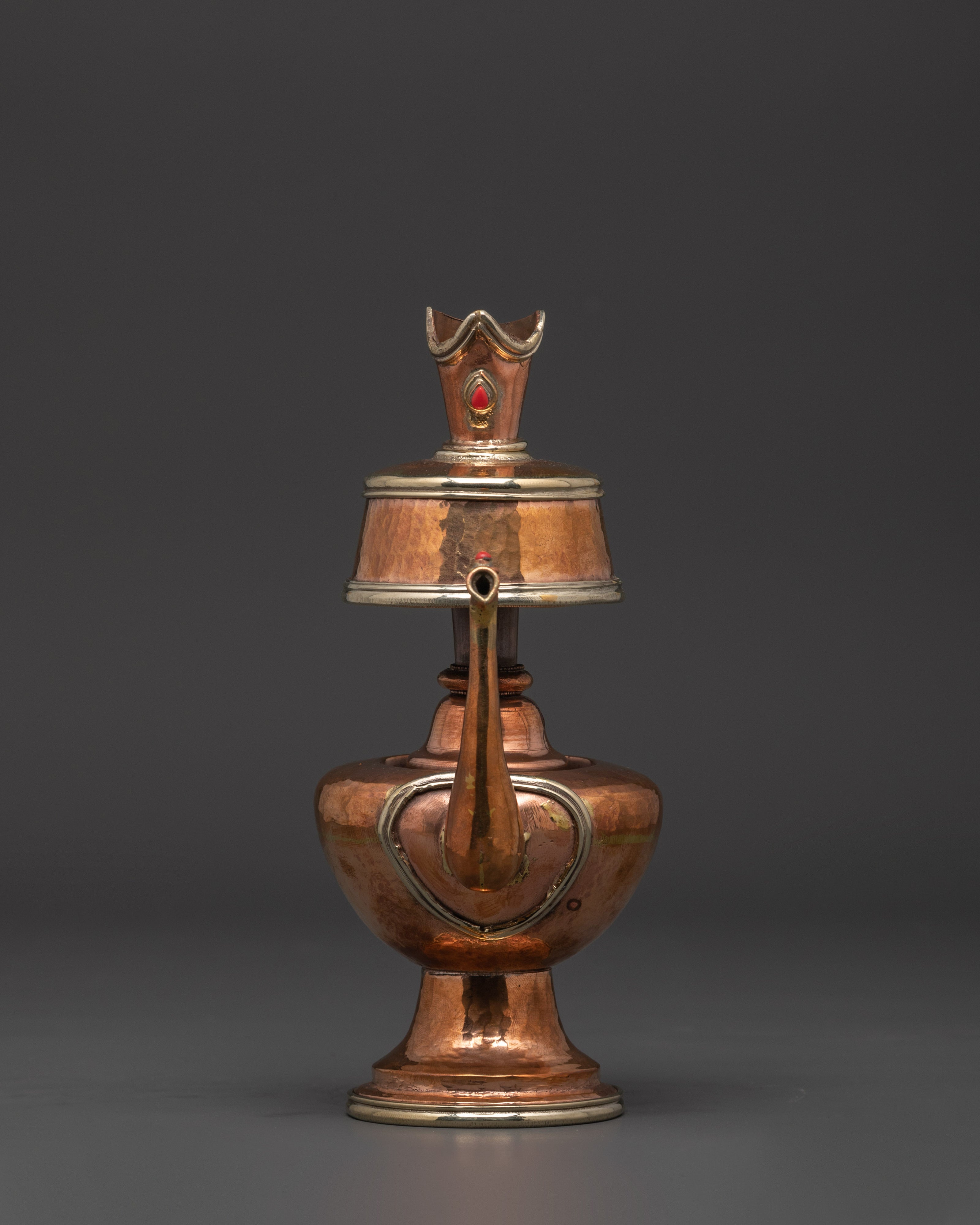 Copper Bumpa Set with Bird-Form Spouts | Tibetan Ritual Water Vessels