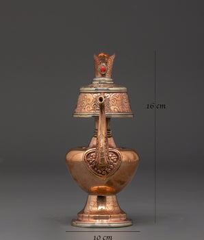 Handcrafted Bumpa Set with Crown Lids | Tibetan Ritual Offering Vessels