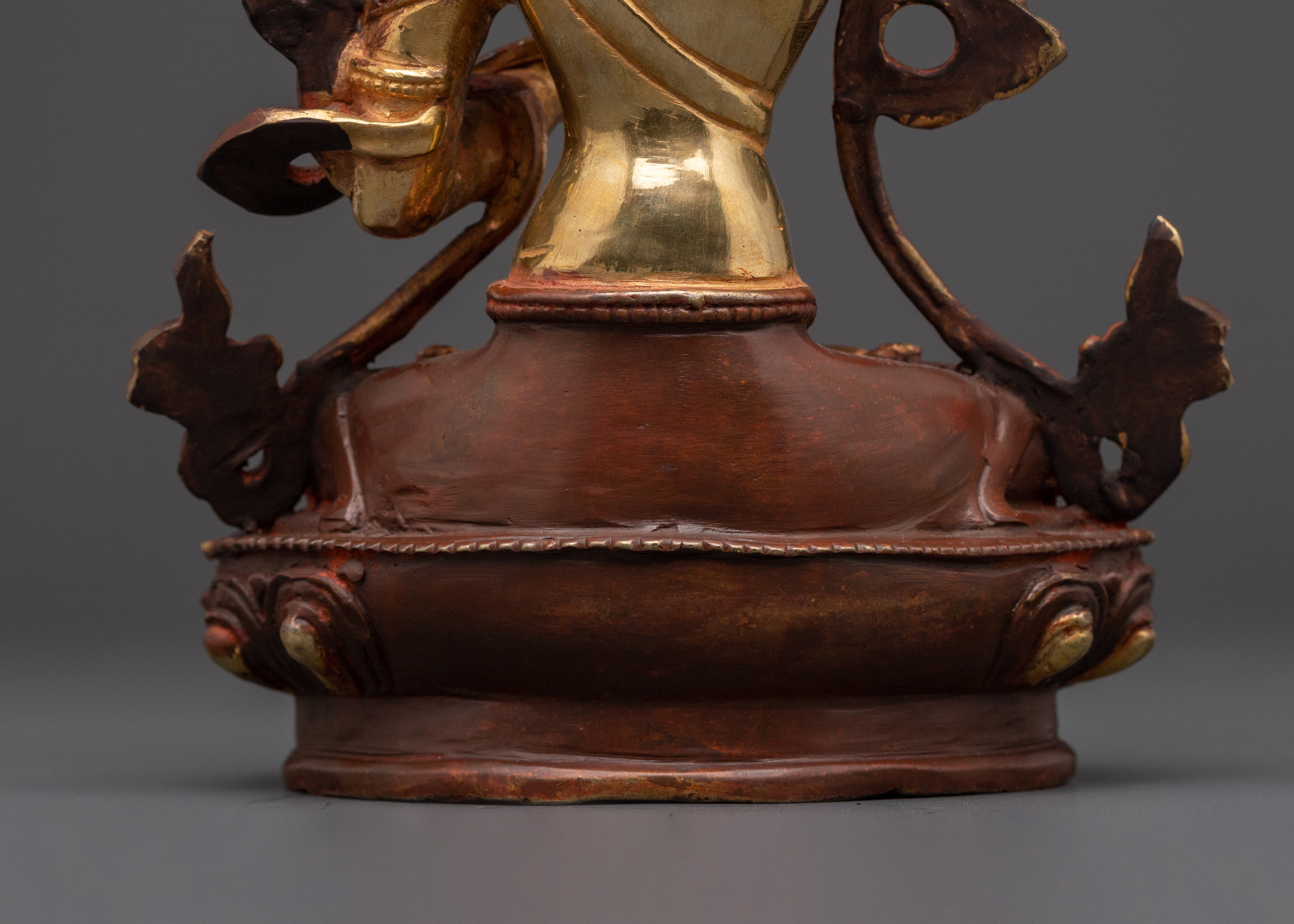 Gold Plated Manjushri Statue | Buddhist Wisdom Figurine
