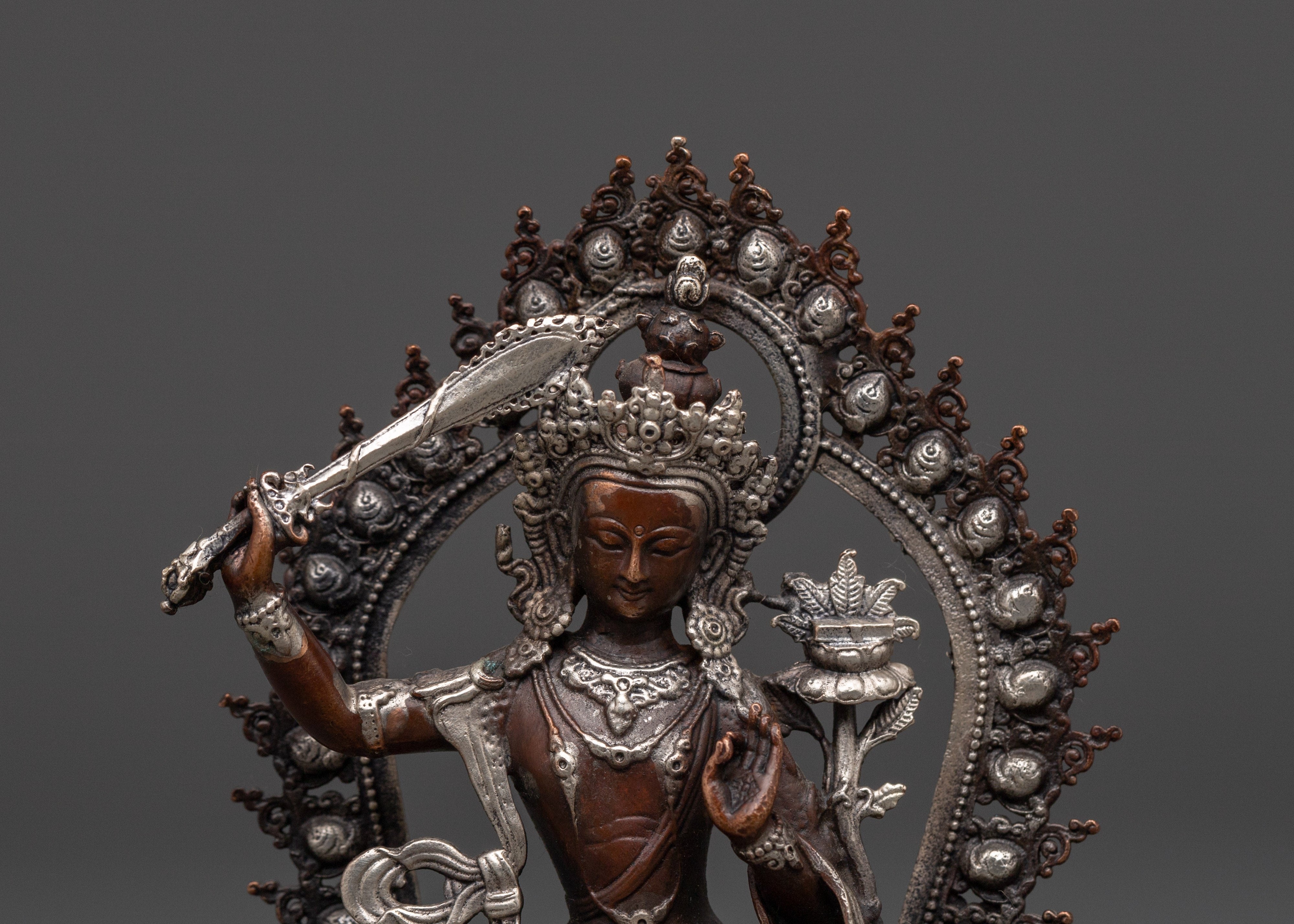 Tibetan Bodhisattva of Wisdom Manjushri Statue | Symbolizing Enlightenment and Knowledge