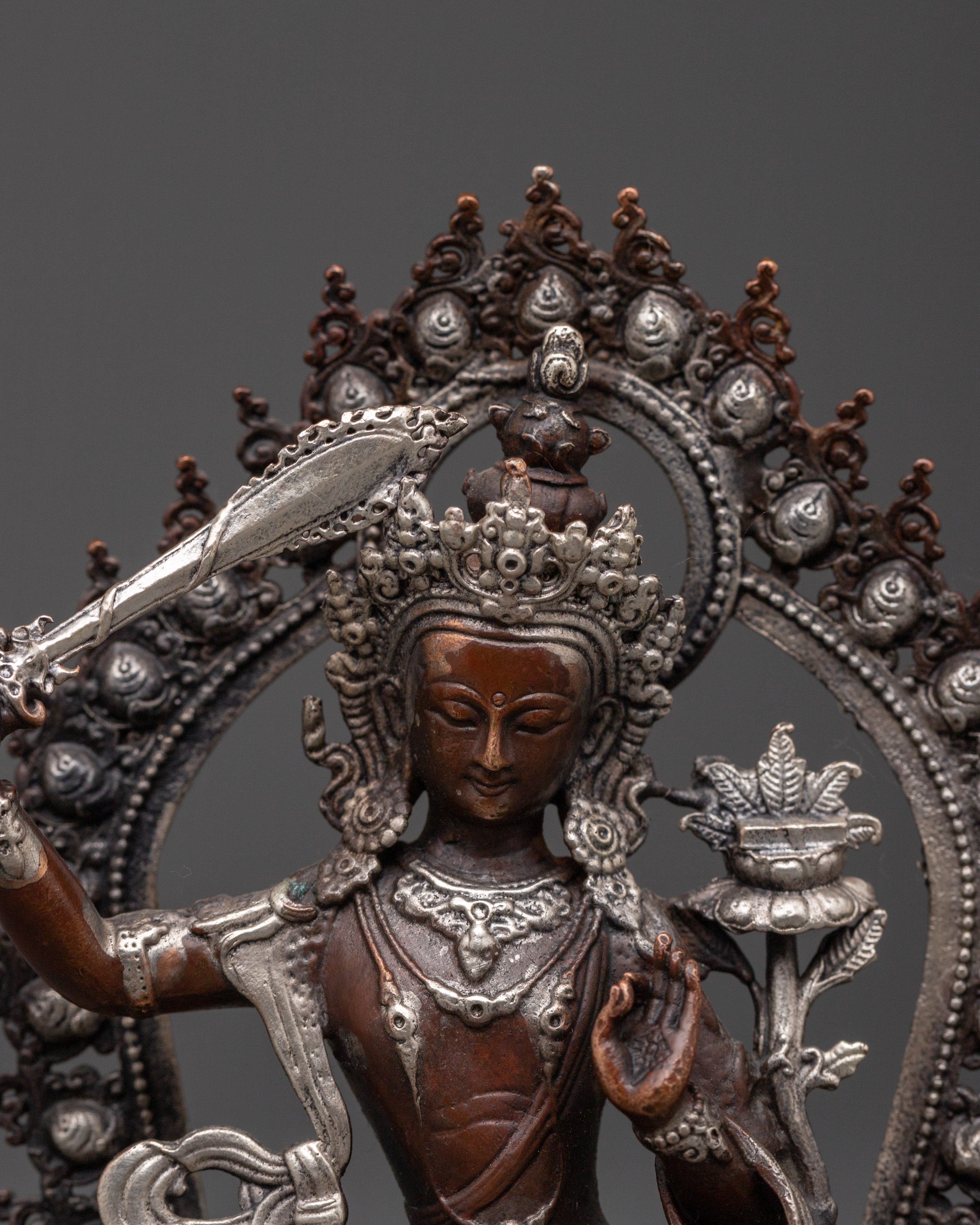 Tibetan Bodhisattva of Wisdom Manjushri Statue | Symbolizing Enlightenment and Knowledge