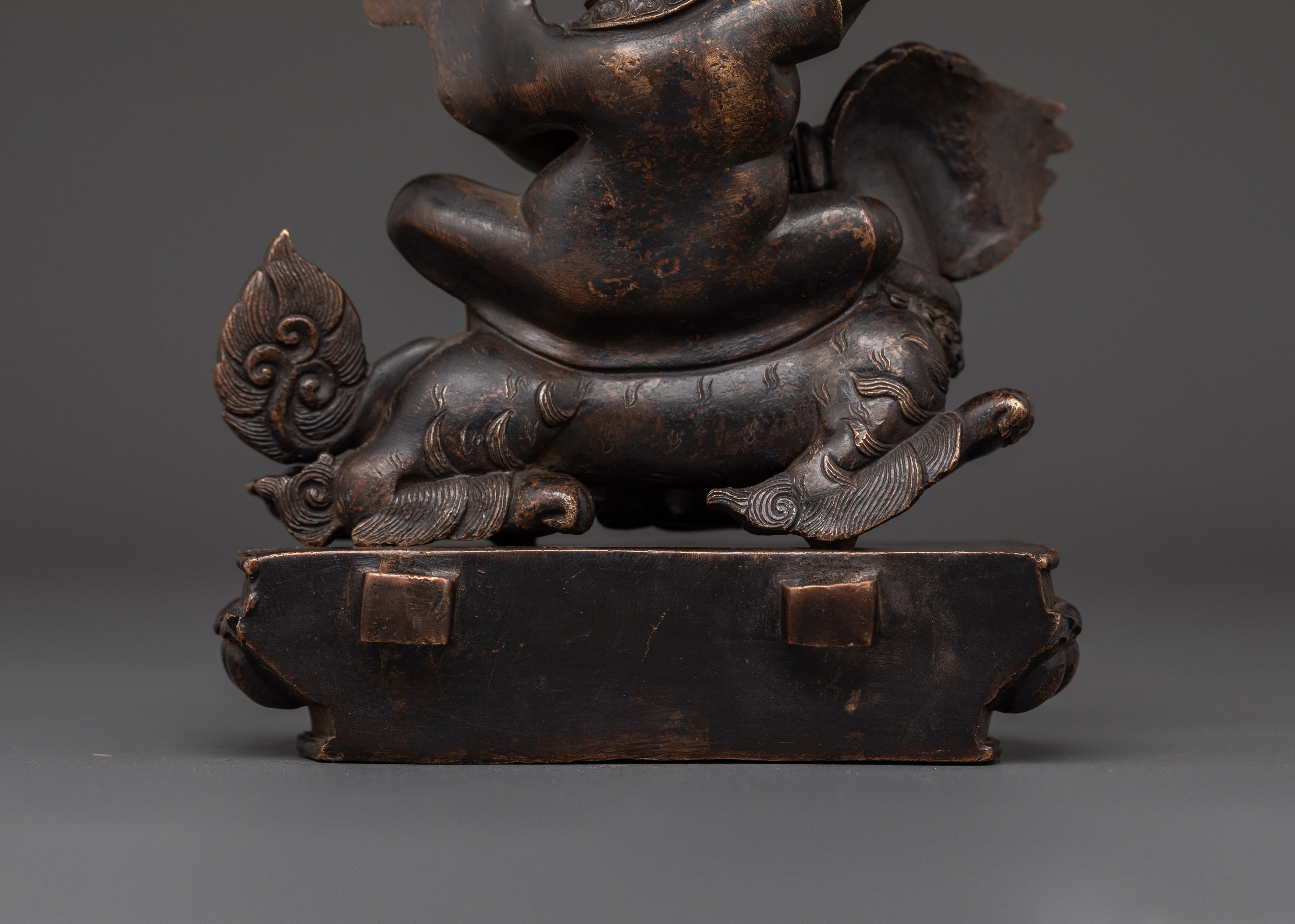 Dorje Lekpa Tibetan Statue | Handcrafted Protector Deity on Snow Lion