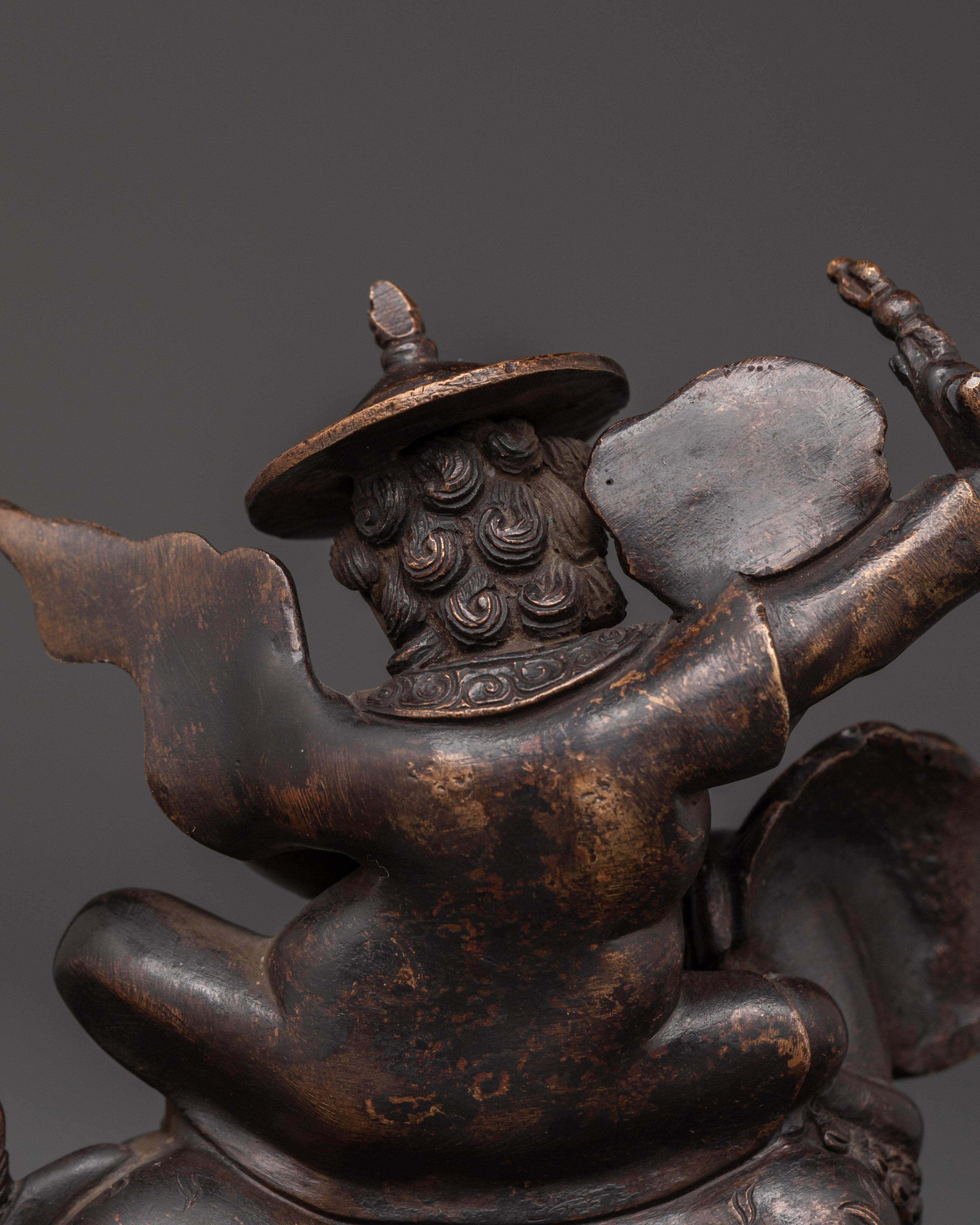 Dorje Lekpa Tibetan Statue | Handcrafted Protector Deity on Snow Lion