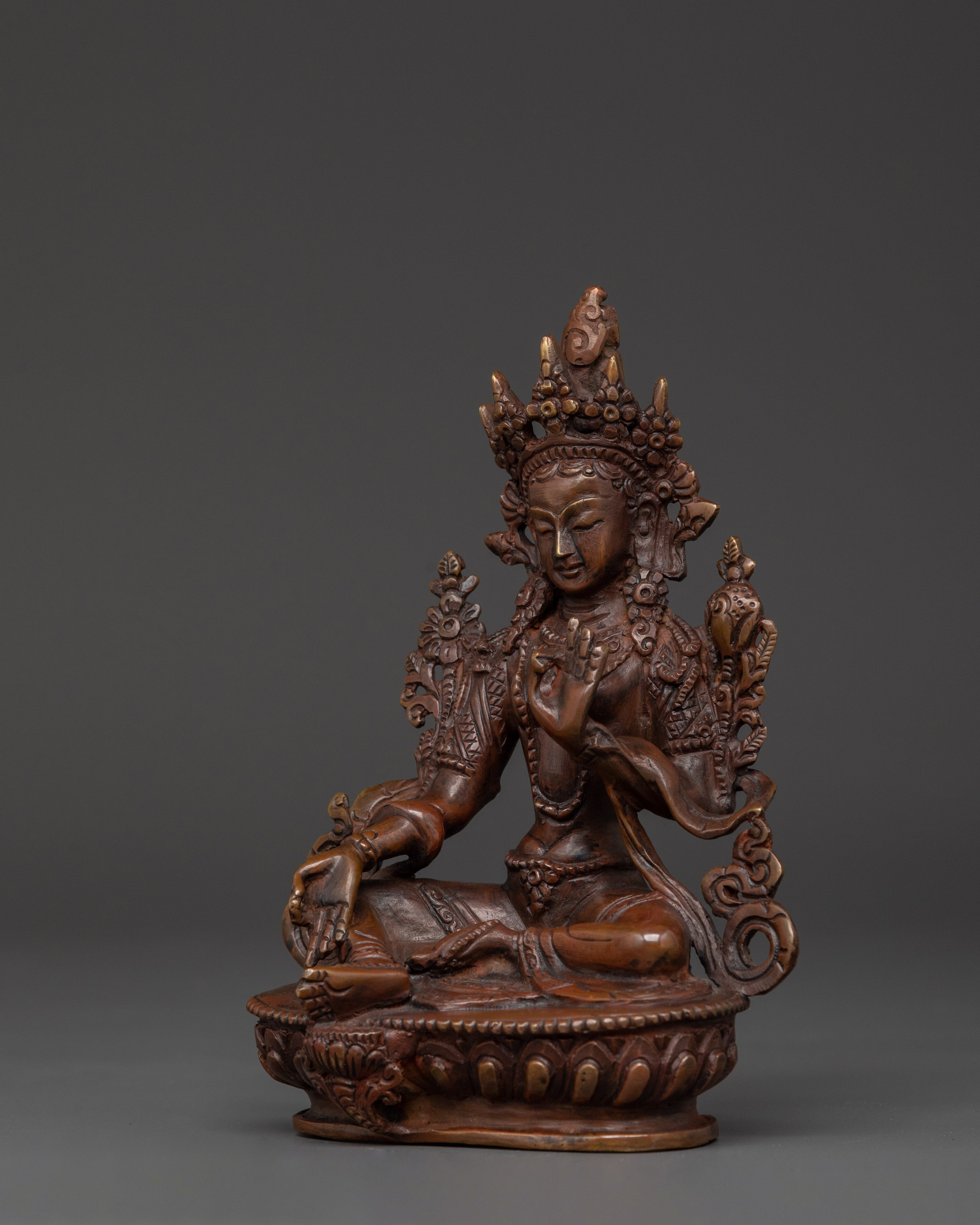 Green Tara Handmade Statue | Oxidized Copper