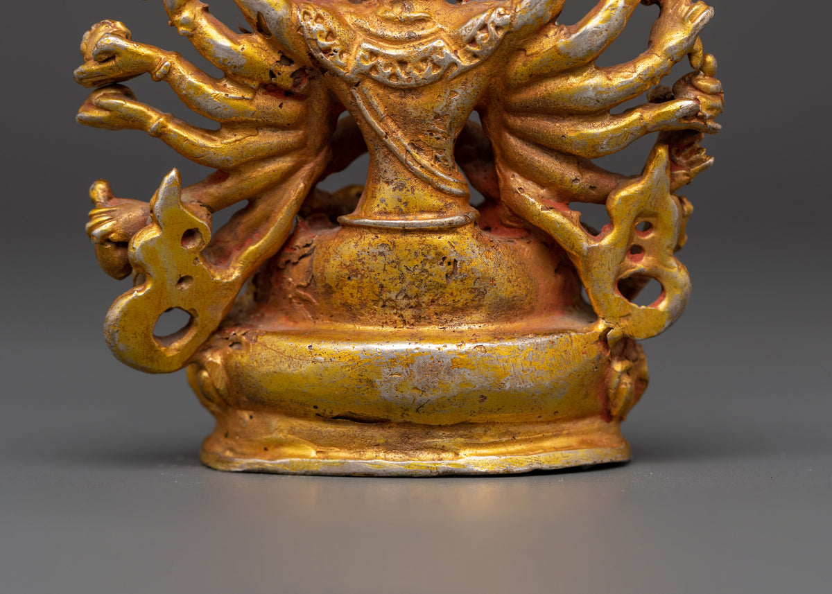 Cundi Handmade Statue | Gold-Plated Copper Deity for Wisdom & Protection