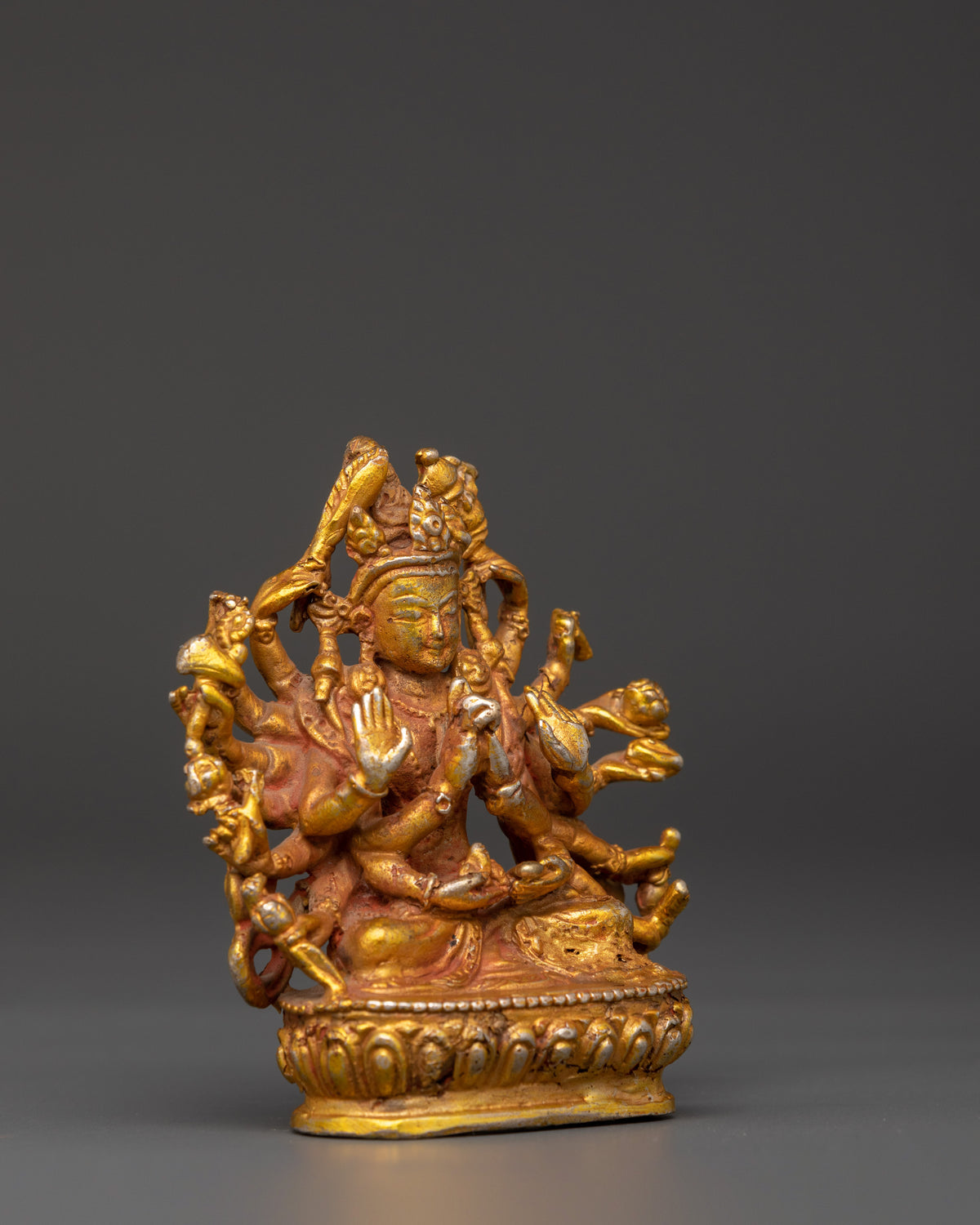 Cundi Handmade Statue | Gold-Plated Copper Deity for Wisdom & Protection