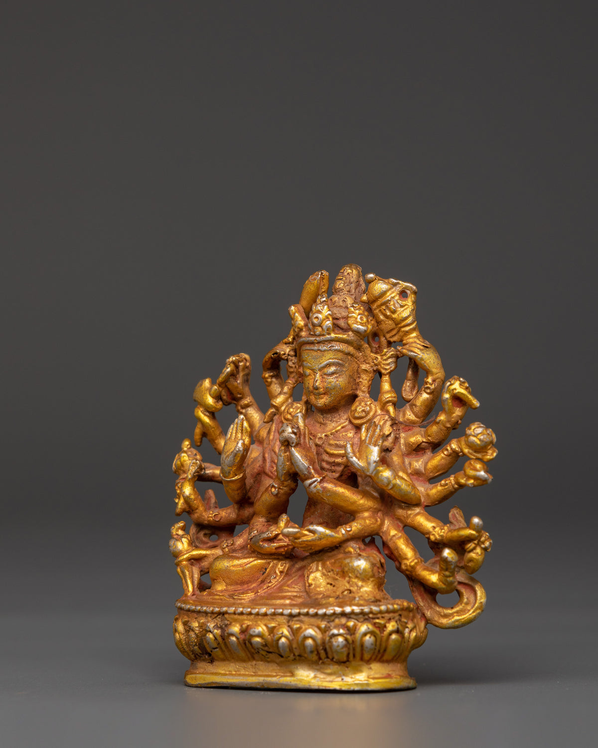 Cundi Handmade Statue | Gold-Plated Copper Deity for Wisdom & Protection