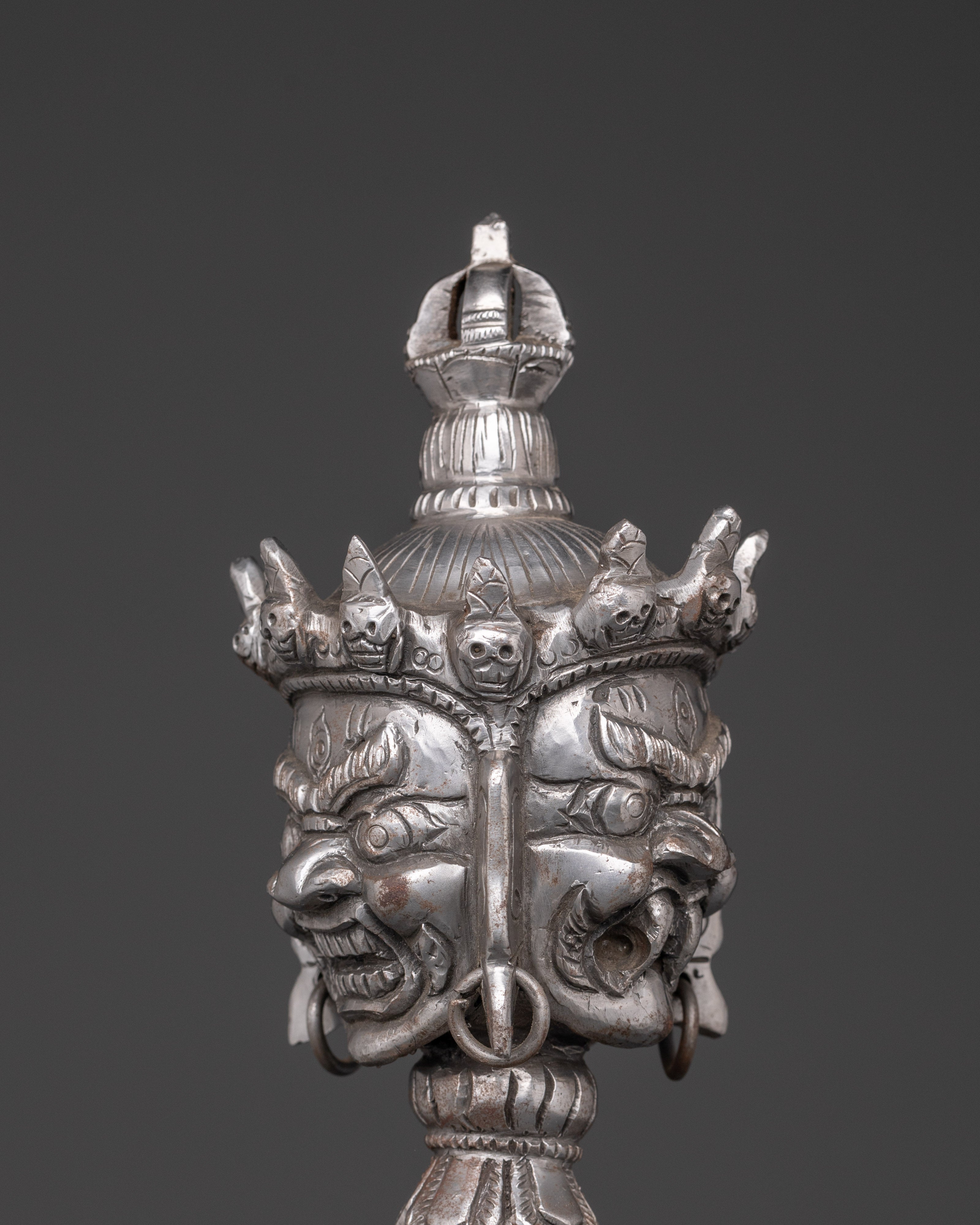 Wrathful God Ritual Tool Phurba | Powerful Iron Tibetan Dagger