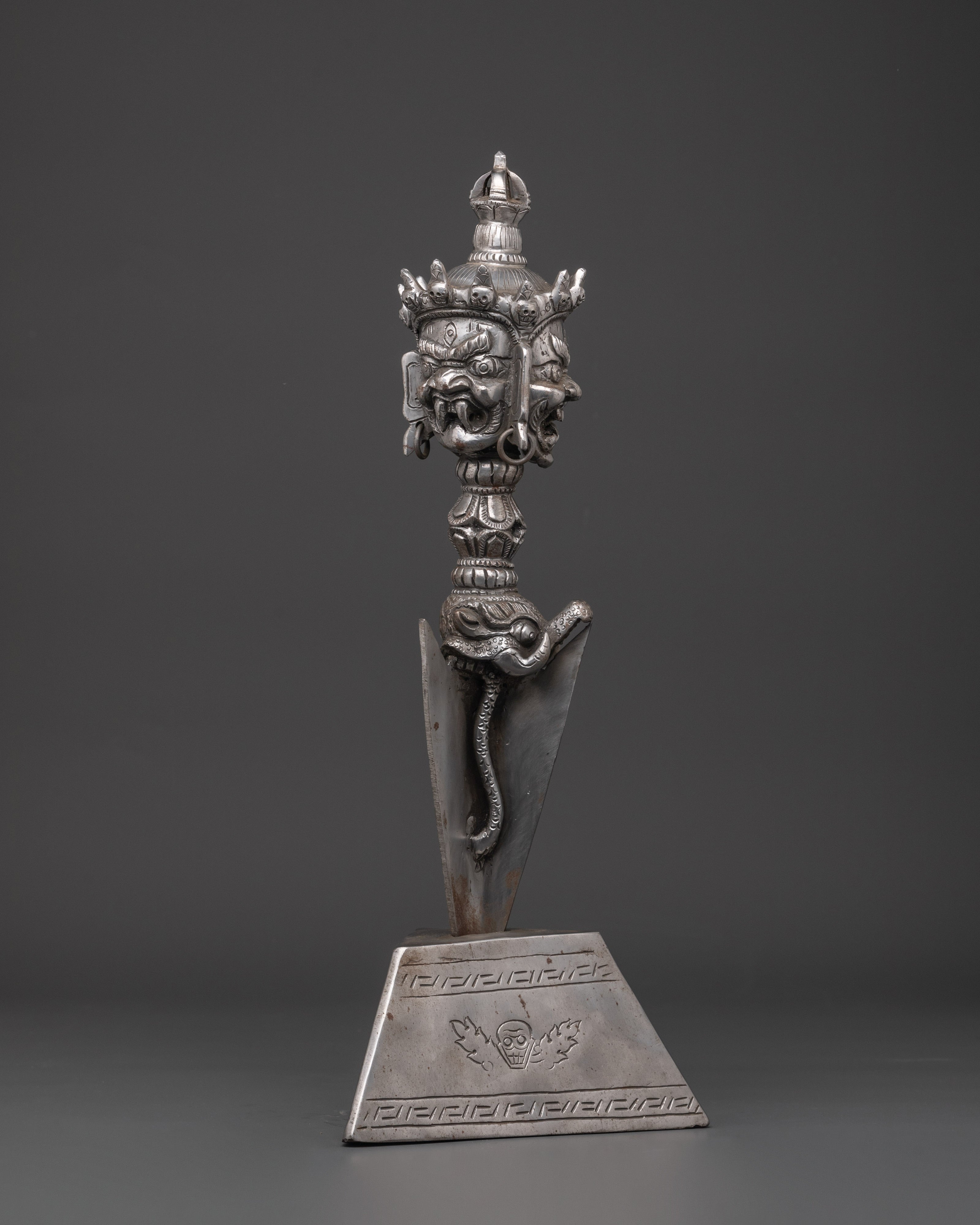 Wrathful God Ritual Tool Phurba | Powerful Iron Tibetan Dagger