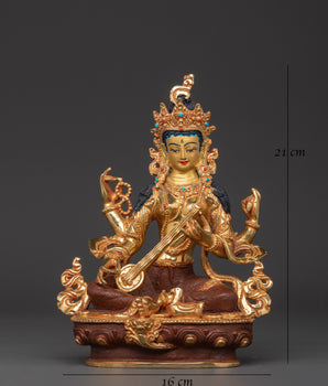 Copper Statue of Saraswati | The Goddess of Knowledge