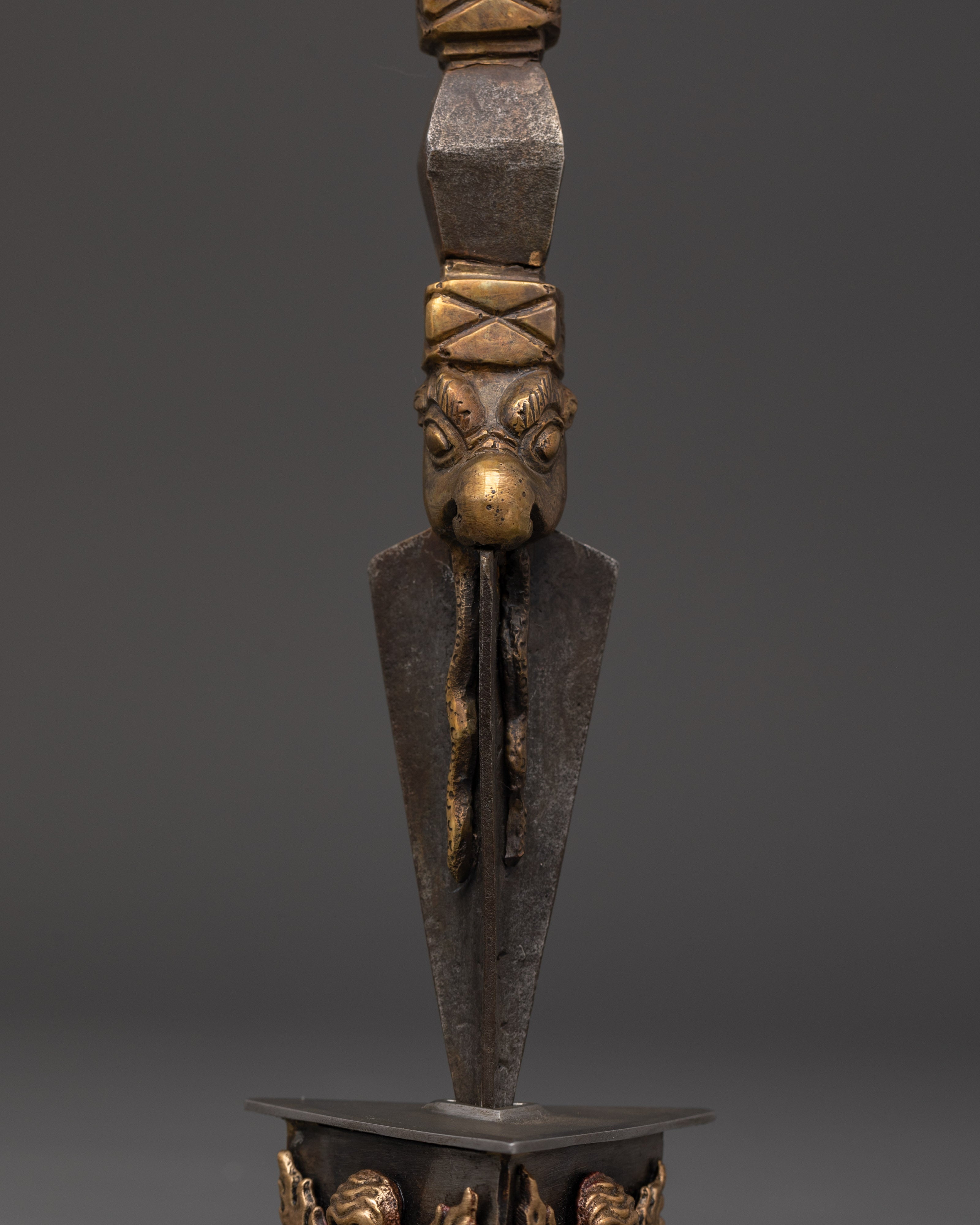 Tibetan Bronze Phurba Deity Dagger | Powerful Ritual and Meditation Tool