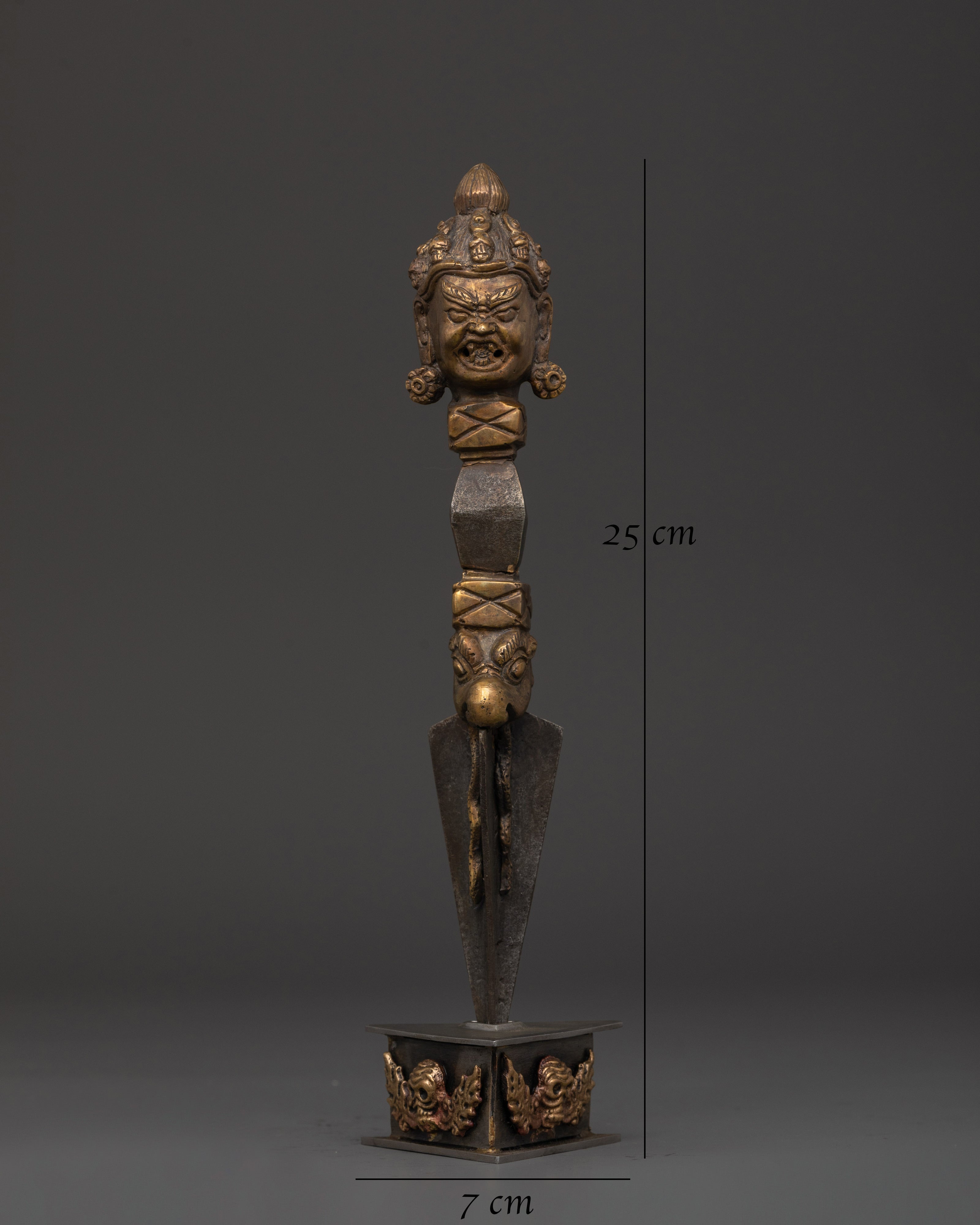 Tibetan Bronze Phurba Deity Dagger | Powerful Ritual and Meditation Tool