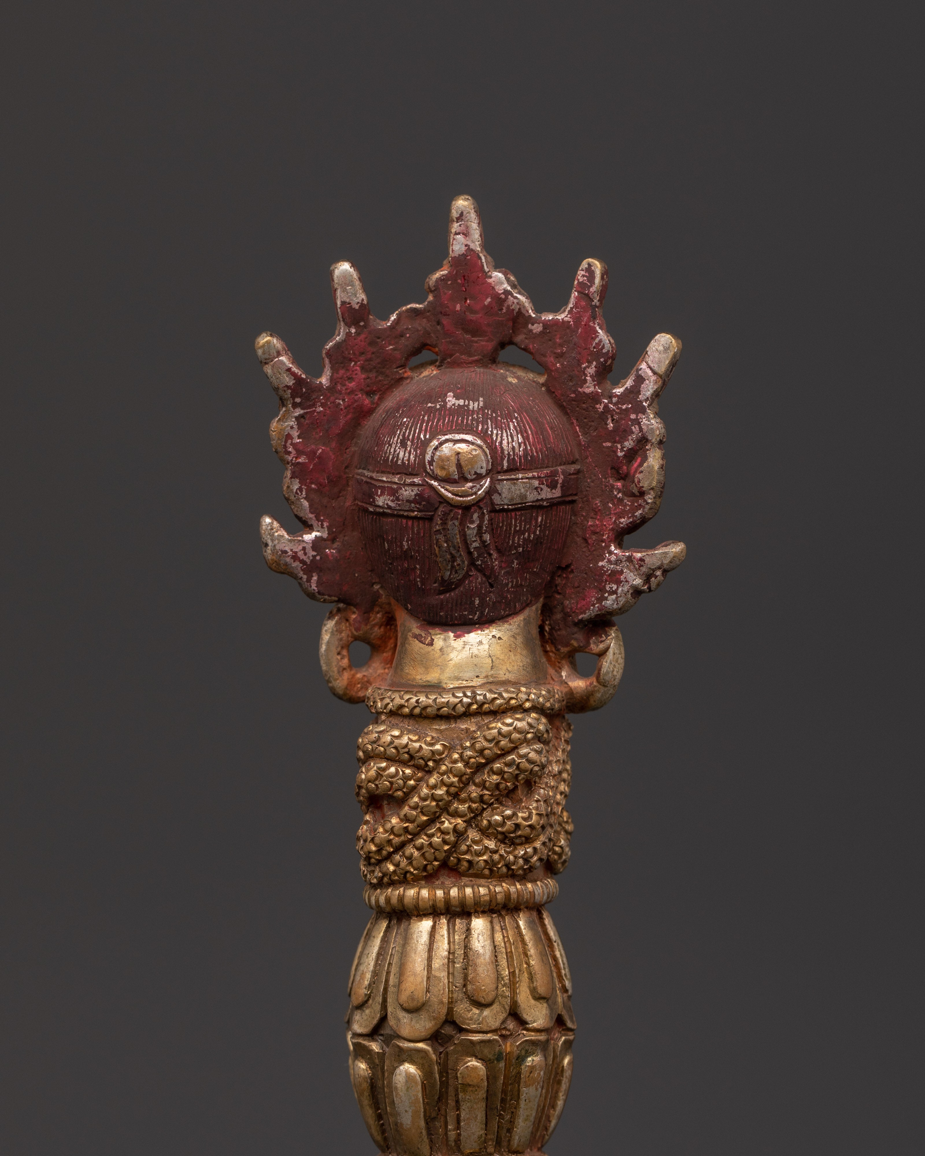Tibetan Ceremonial Copper Phurba | Handcrafted Gold Plated Ritual Dagger