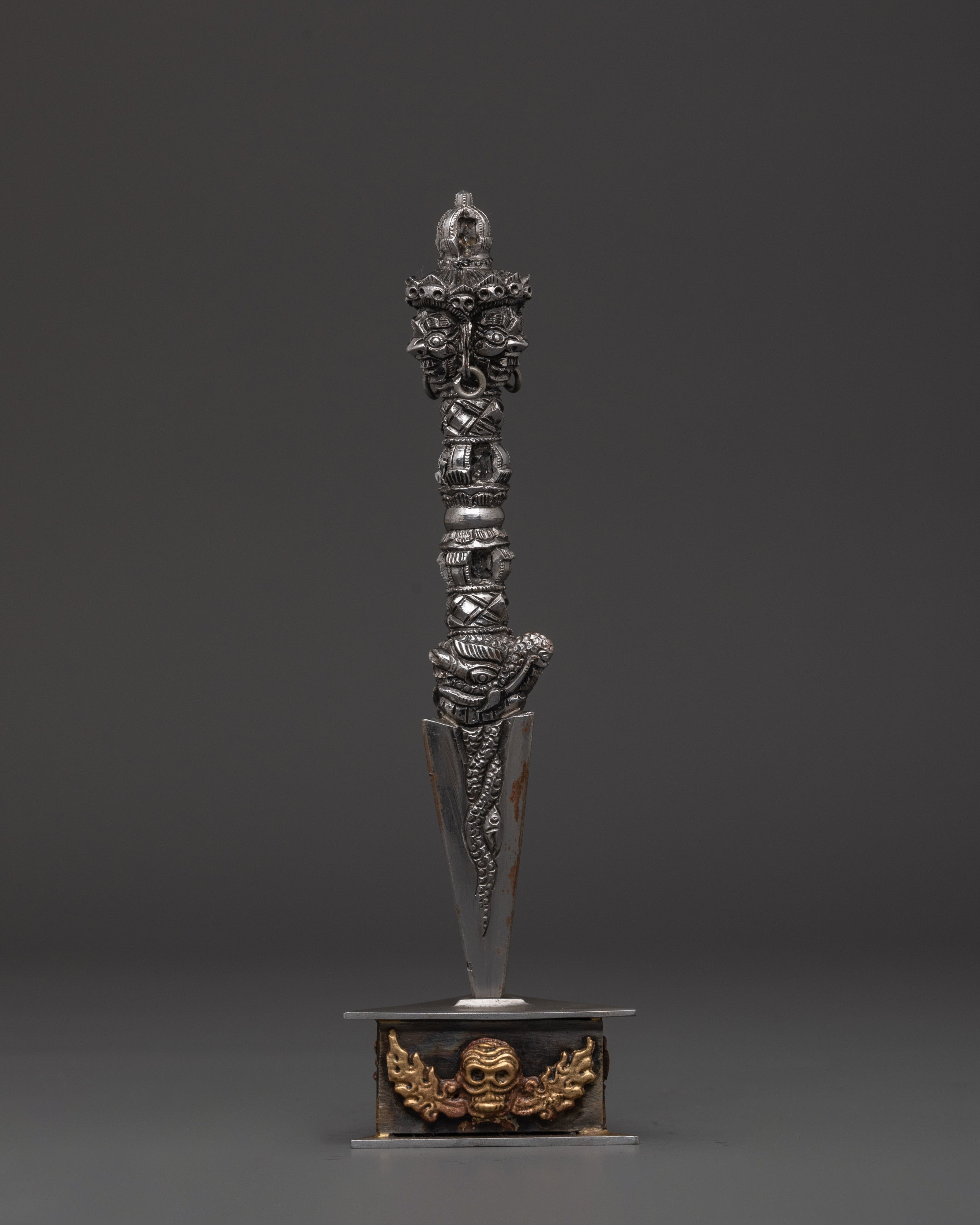 Nepalese Iron Ritual Phurba | Handcrafted Spiritual Meditation Dagger