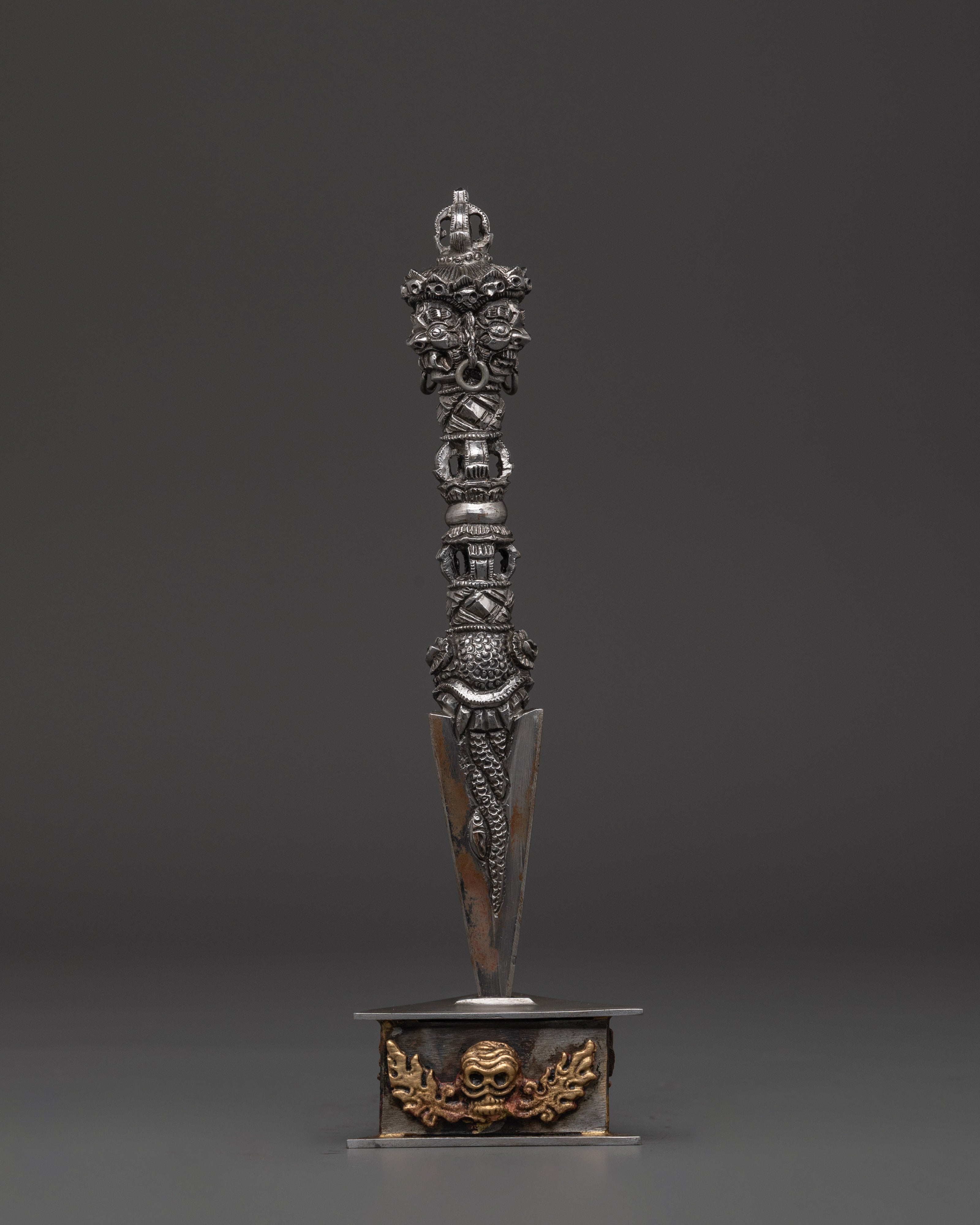 Nepalese Iron Ritual Phurba | Handcrafted Spiritual Meditation Dagger