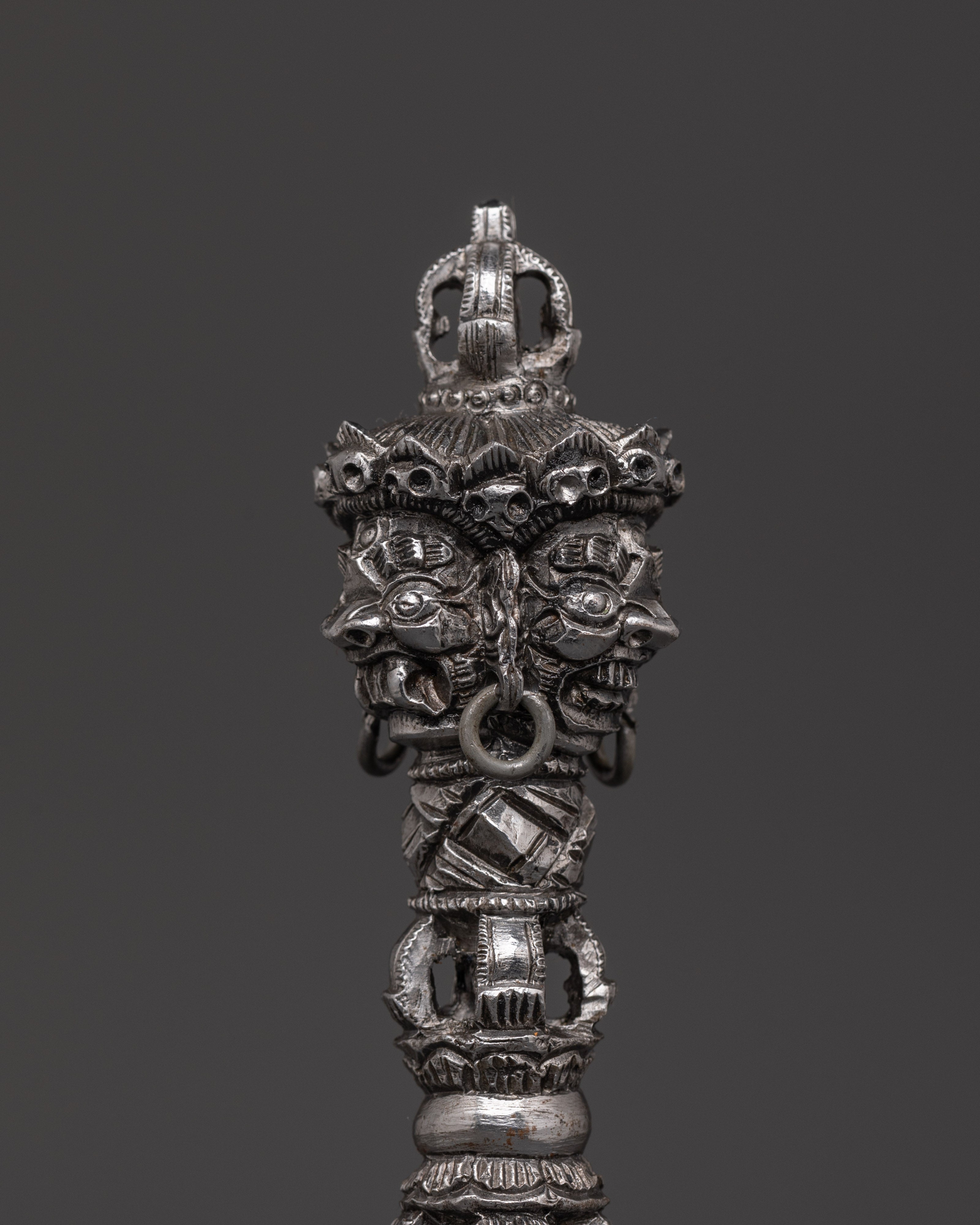 Nepalese Iron Ritual Phurba | Handcrafted Spiritual Meditation Dagger