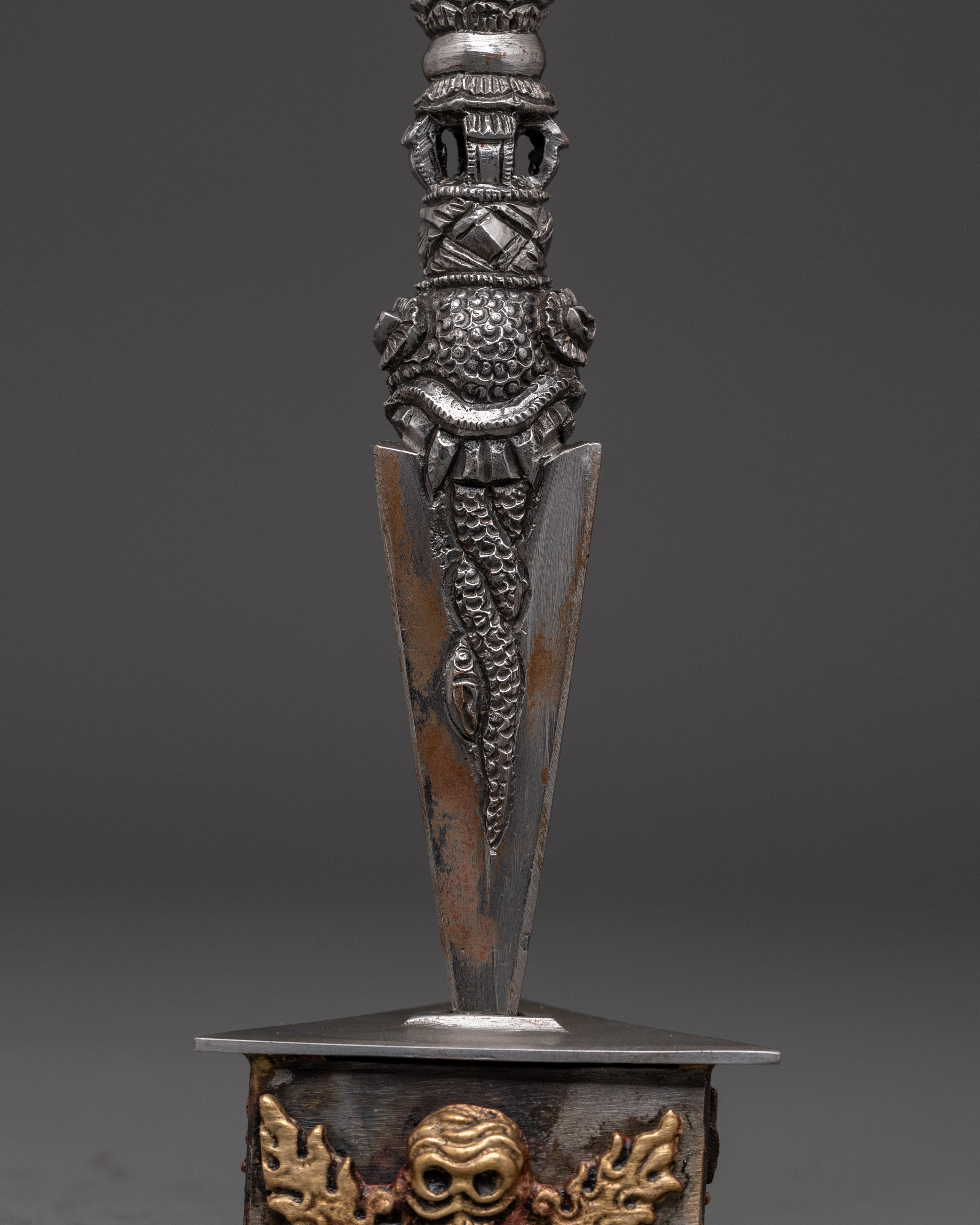 Nepalese Iron Ritual Phurba | Handcrafted Spiritual Meditation Dagger